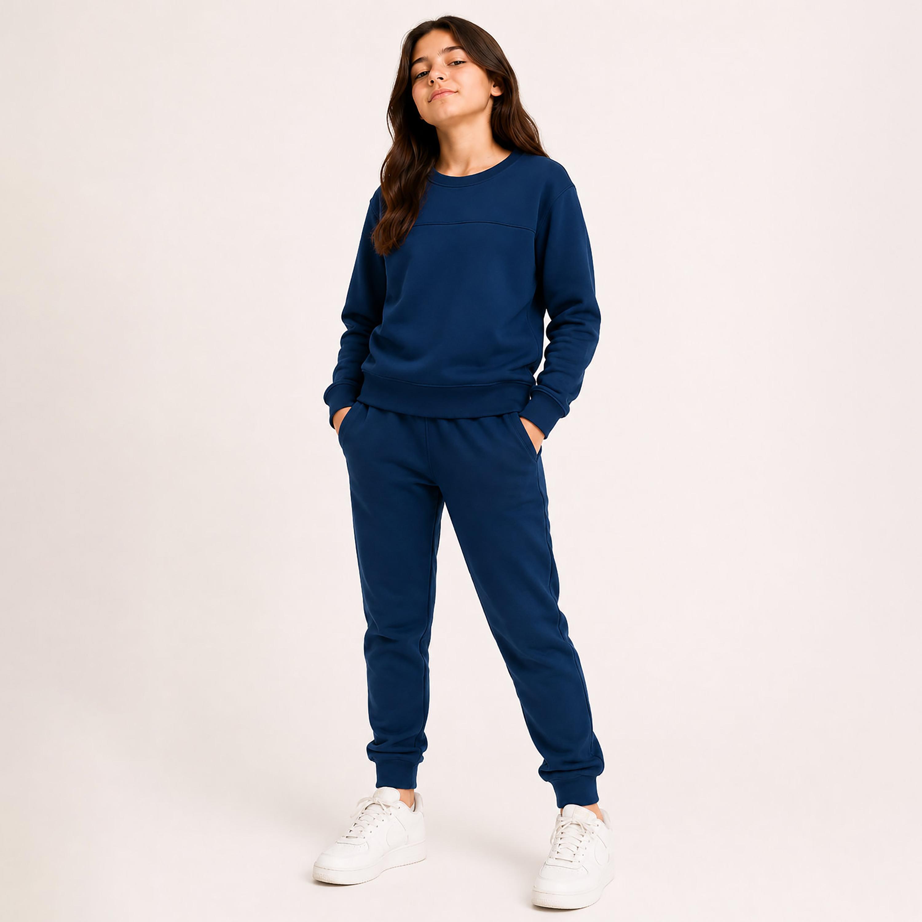 Victor and Jane 2-Piece Solid Long Sleeves Sweatshirt with Joggers-girls-clothing-winterwear-setsandcoords-image-1