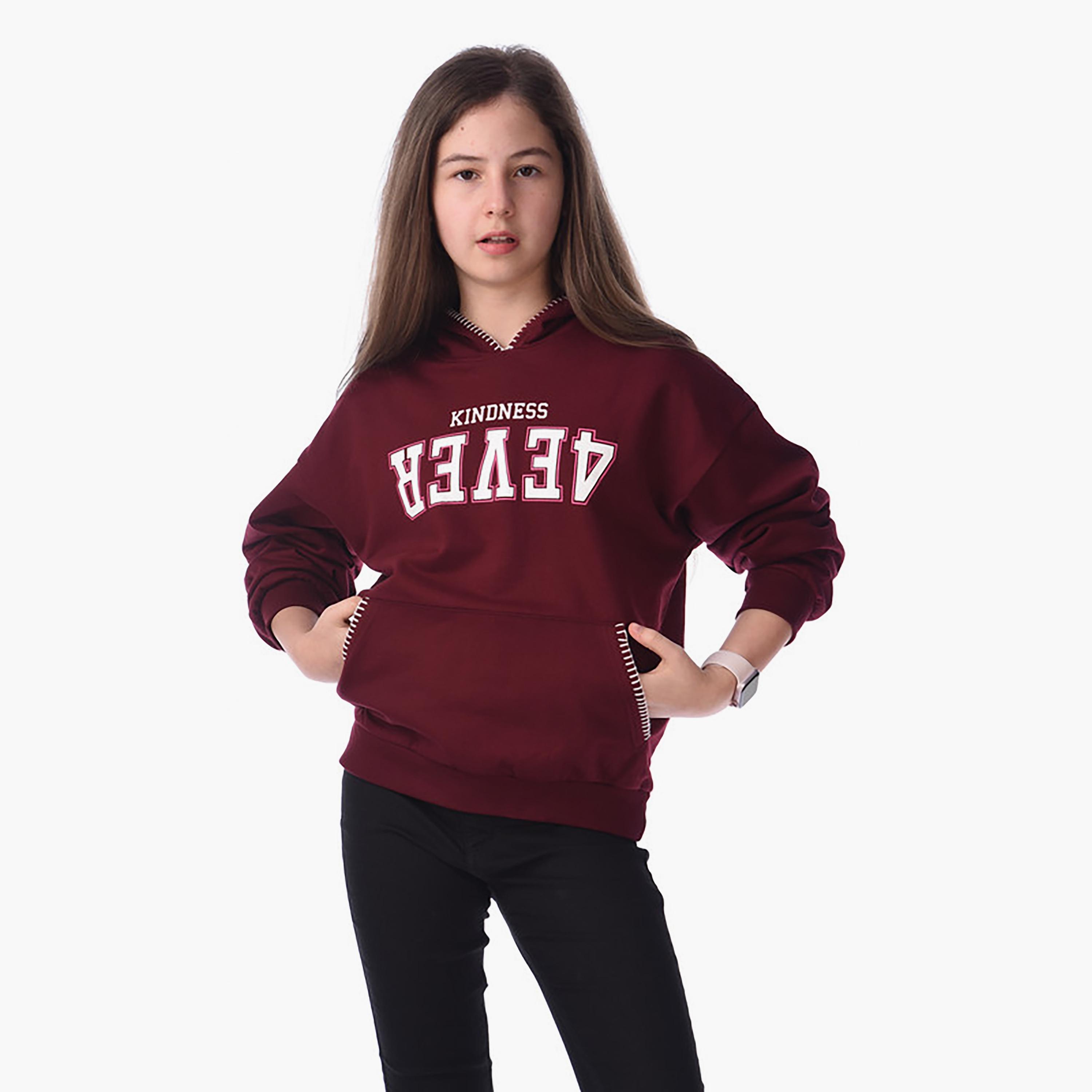 سويت شيرت مطبوع بأكمام طويلة من فيكتور اند جين-girls-clothing-winterwear-sweatshirts-image-5