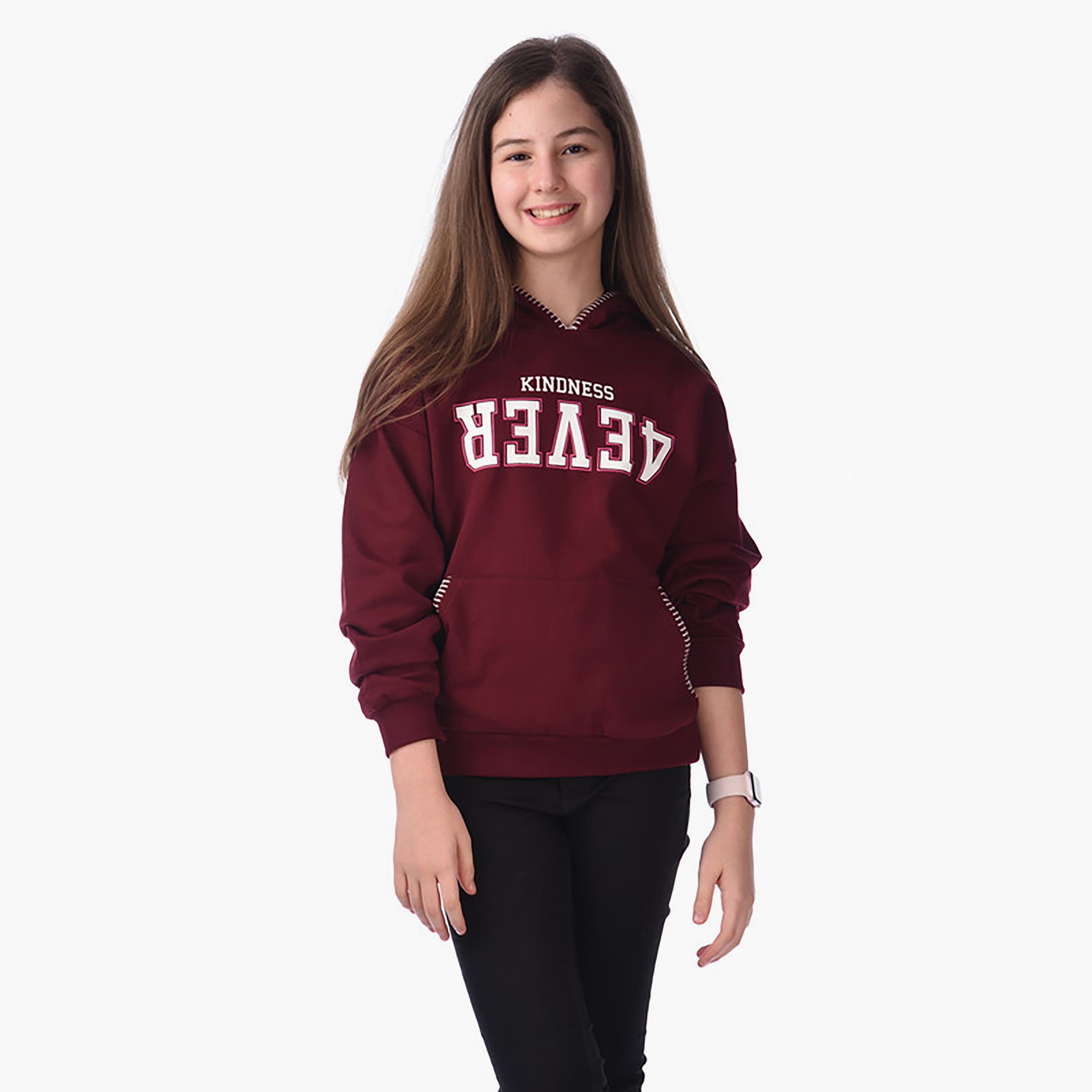 سويت شيرت مطبوع بأكمام طويلة من فيكتور اند جين-girls-clothing-winterwear-sweatshirts-image-3