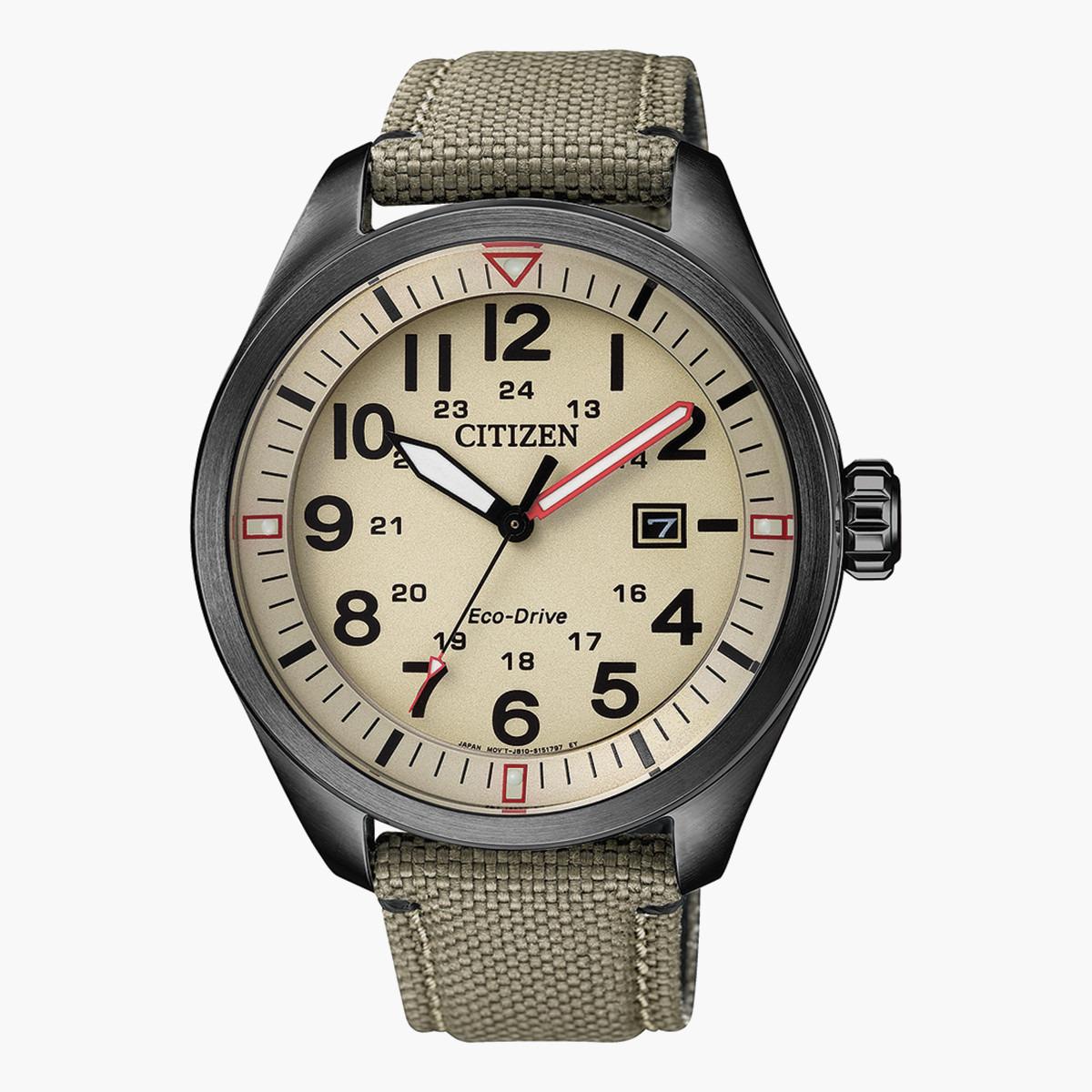 Citizen Men's Khaki Analog Fabric Strap Watch AW 5005 12X-men-watchesandjewellery-watches-image-1