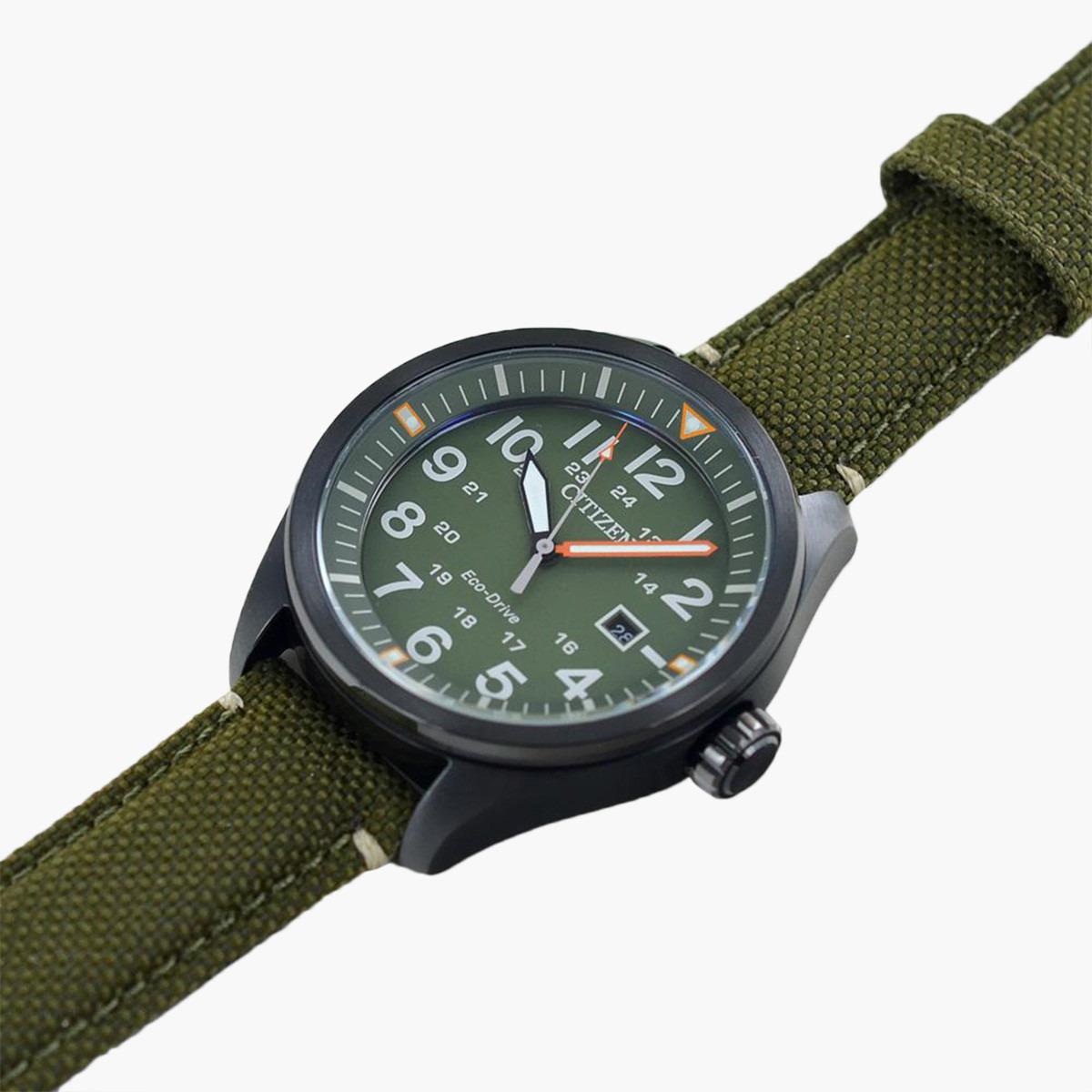 ساعة يد تناظريّة خضراء بسوار قماشي للرجال من سيتيزن AW 5005 21Y-men-watchesandjewellery-watches-image-2