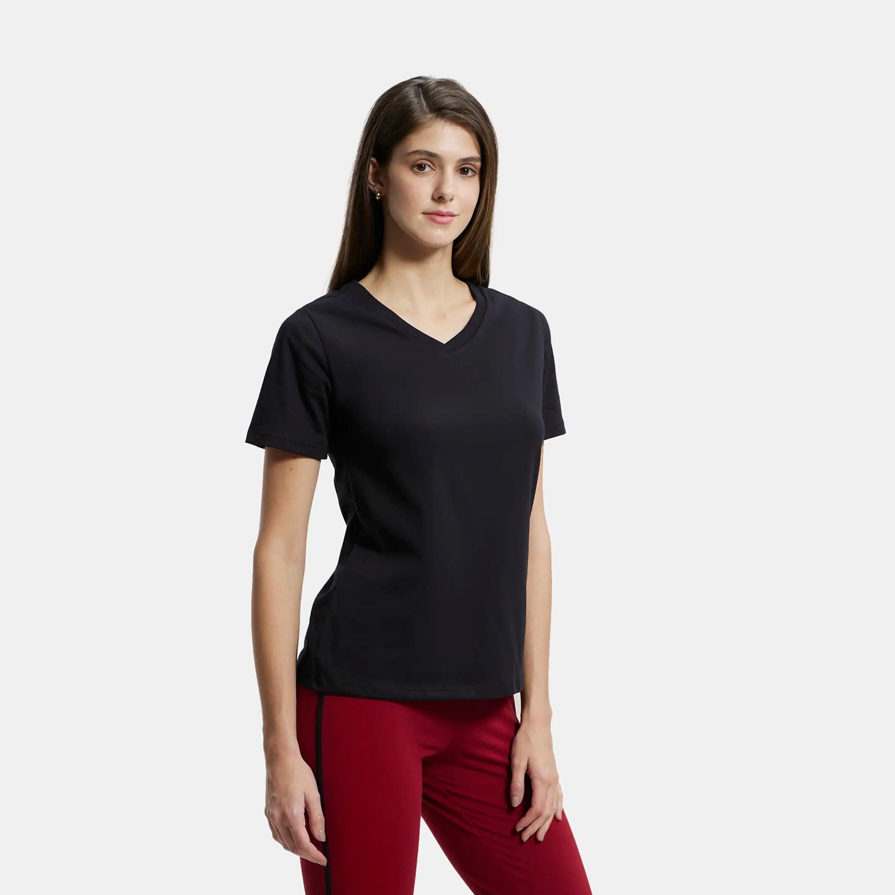 Jockey Women's Athleisure  V-Neck T-Shirt-women-clothing-tshirts-image-6