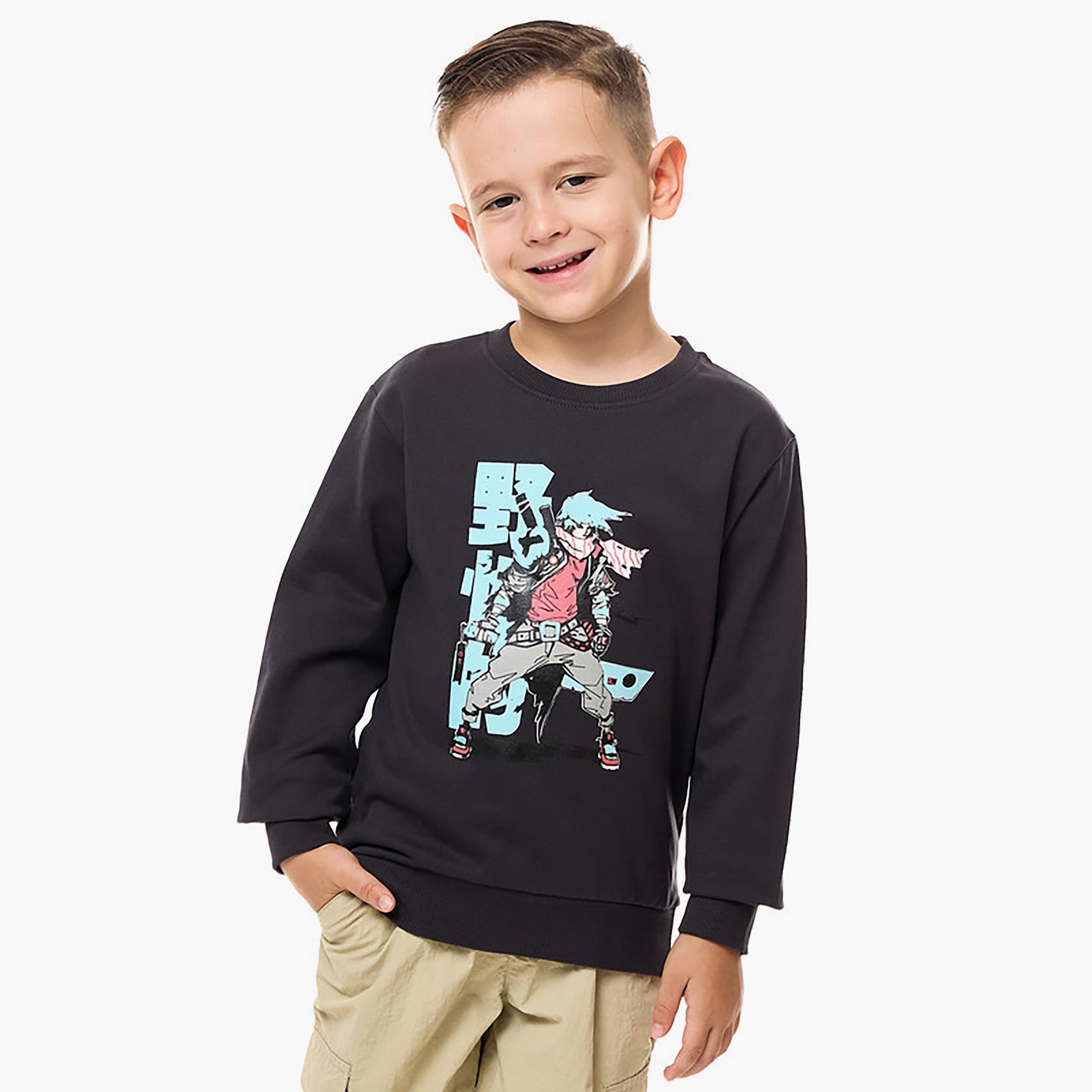 Victor and Jane Printed Long Sleeves Sweatshirt-boys-clothing-sweatshirts-image-1