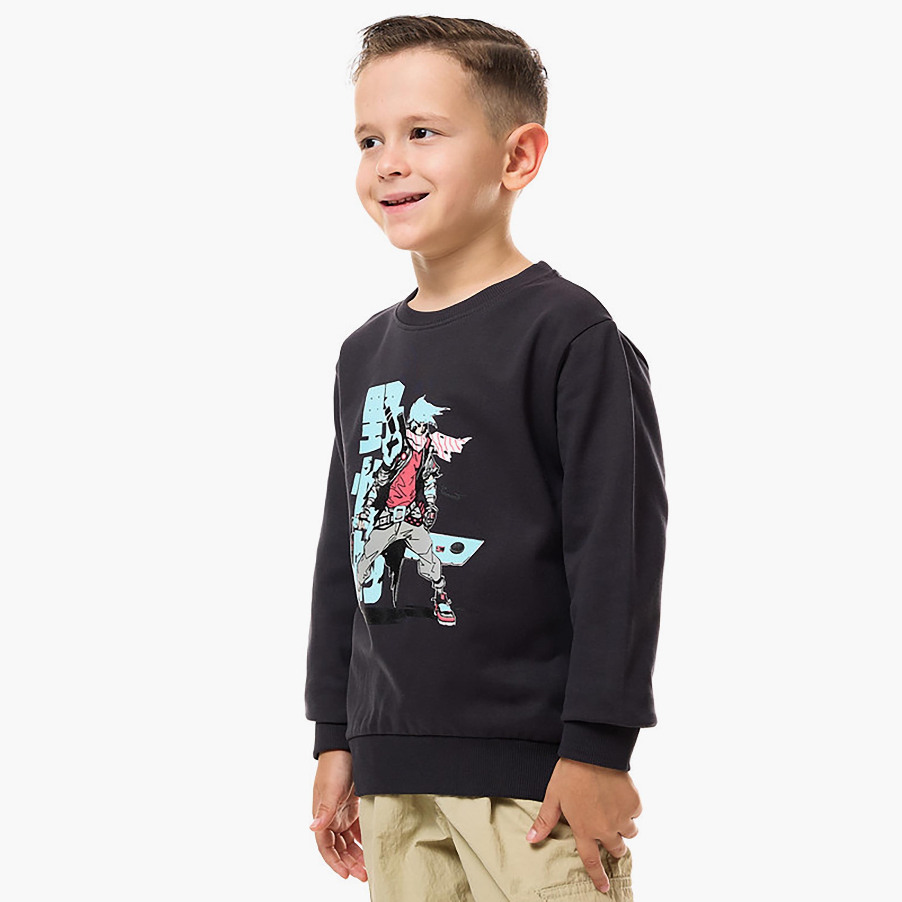 Victor and Jane Printed Long Sleeves Sweatshirt-boys-clothing-sweatshirts-image-2