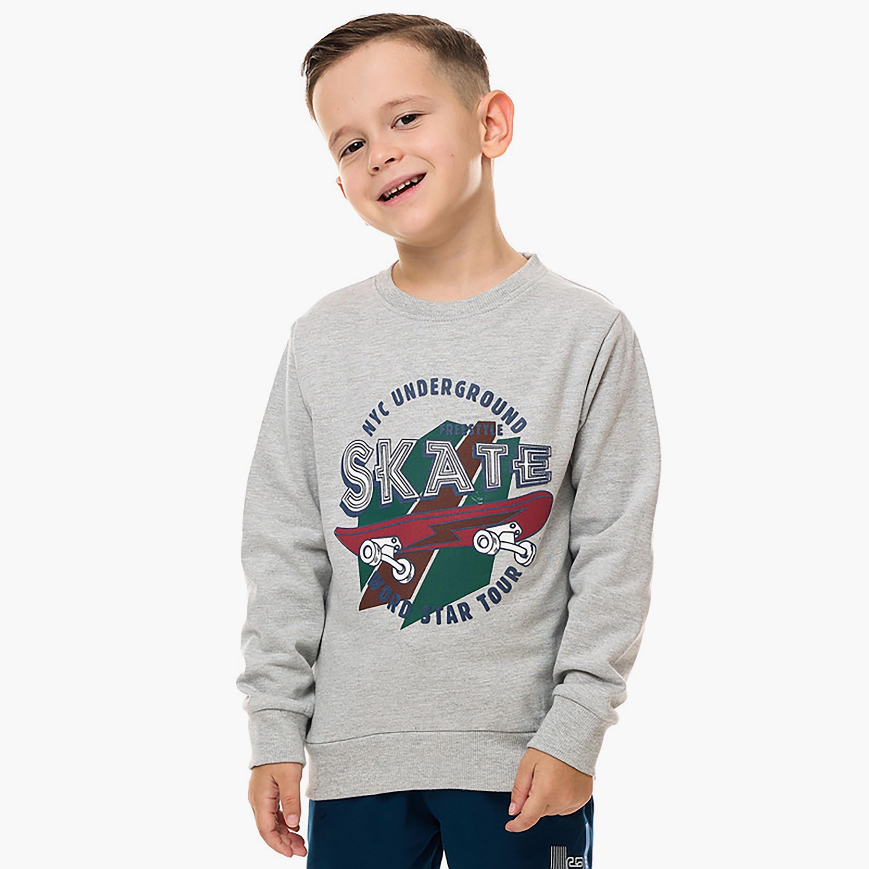 Victor and Jane Printed Long Sleeves Sweatshirt-baby-boys-clothing-winterwear-sweatshirts-image-1