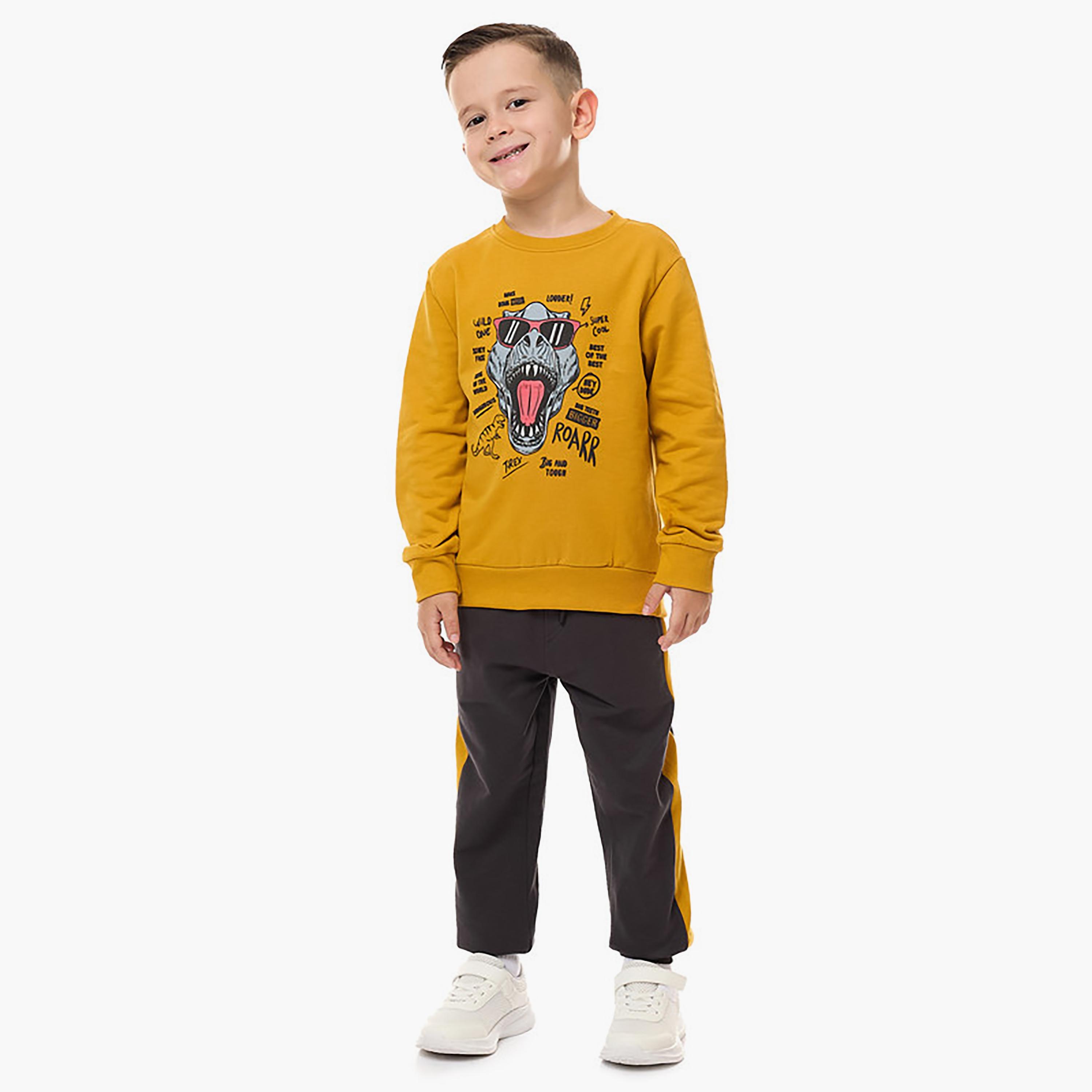 Victor and Jane 2-Piece Printed Long Sleeves T-Shirt with Joggers-boys-clothing-setsandcoords-image-1