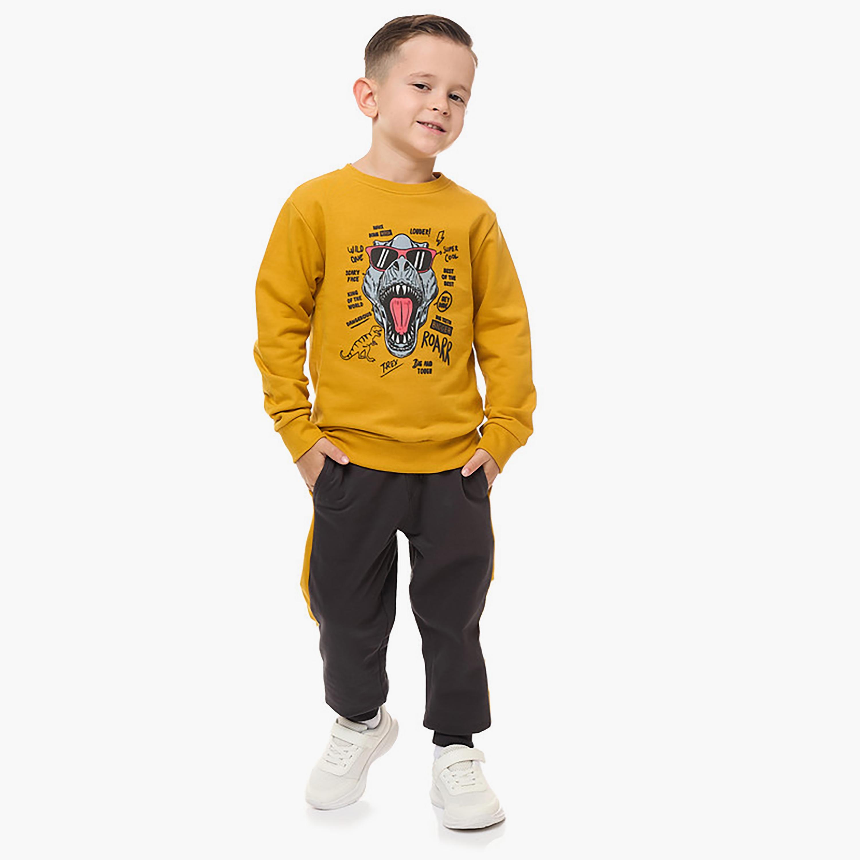 Victor and Jane 2-Piece Printed Long Sleeves T-Shirt with Joggers-boys-clothing-setsandcoords-image-2