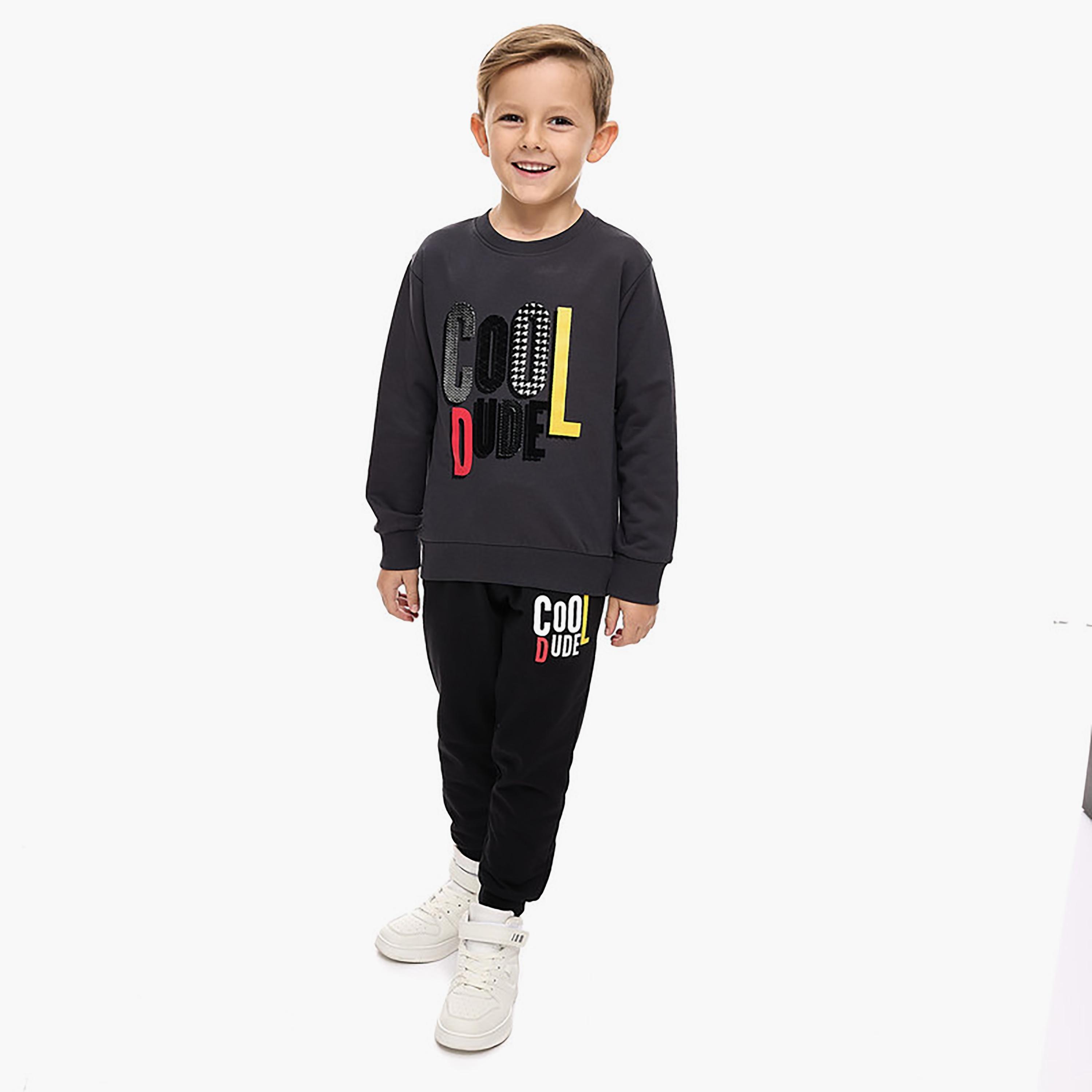 Victor and Jane 2-Piece Printed Long Sleeves T-Shirt with Joggers-boys-clothing-setsandcoords-image-1
