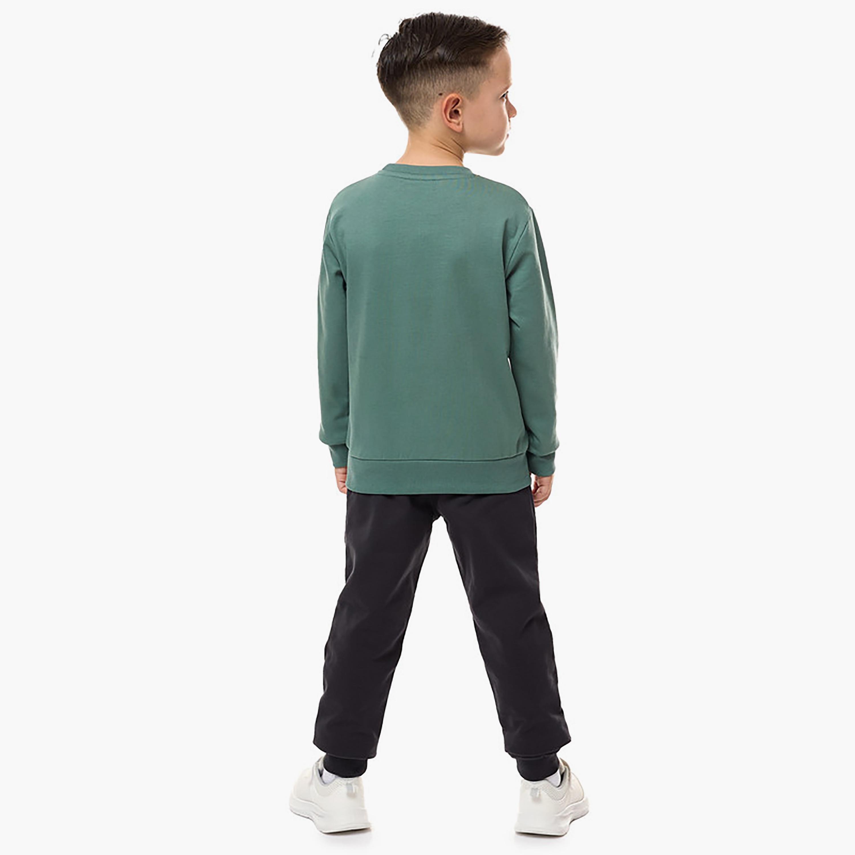سويت شيرت بأكمام طويلة مطبوع  مع بنطال ركض قطعتين من فيكتور اند جين-boys-clothing-setsandcoords-image-2