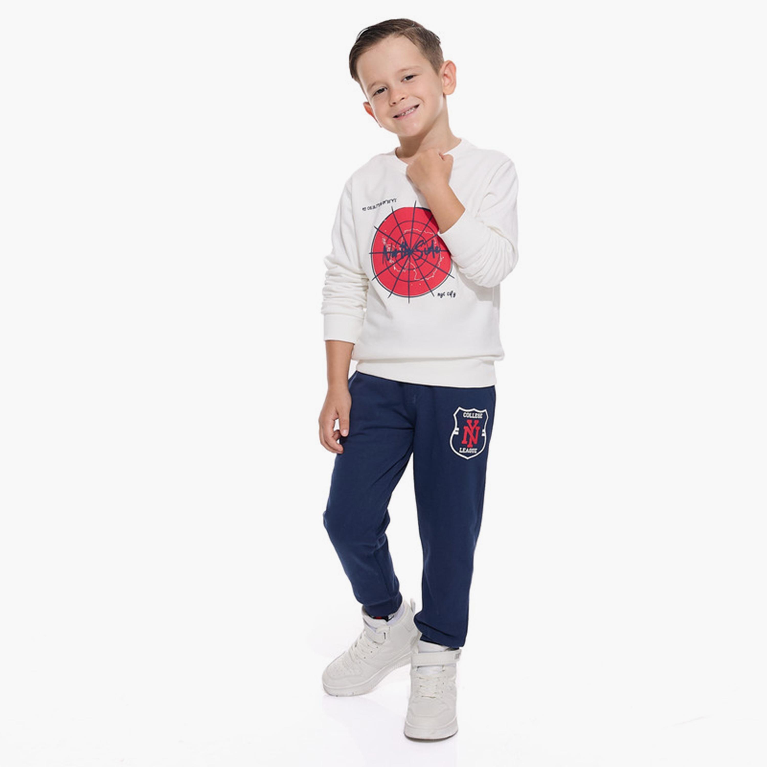 Victor and Jane 2-Piece Printed Long Sleeves Sweatshirt with Joggers-boys-clothing-winterwear-setsandcoords-image-1