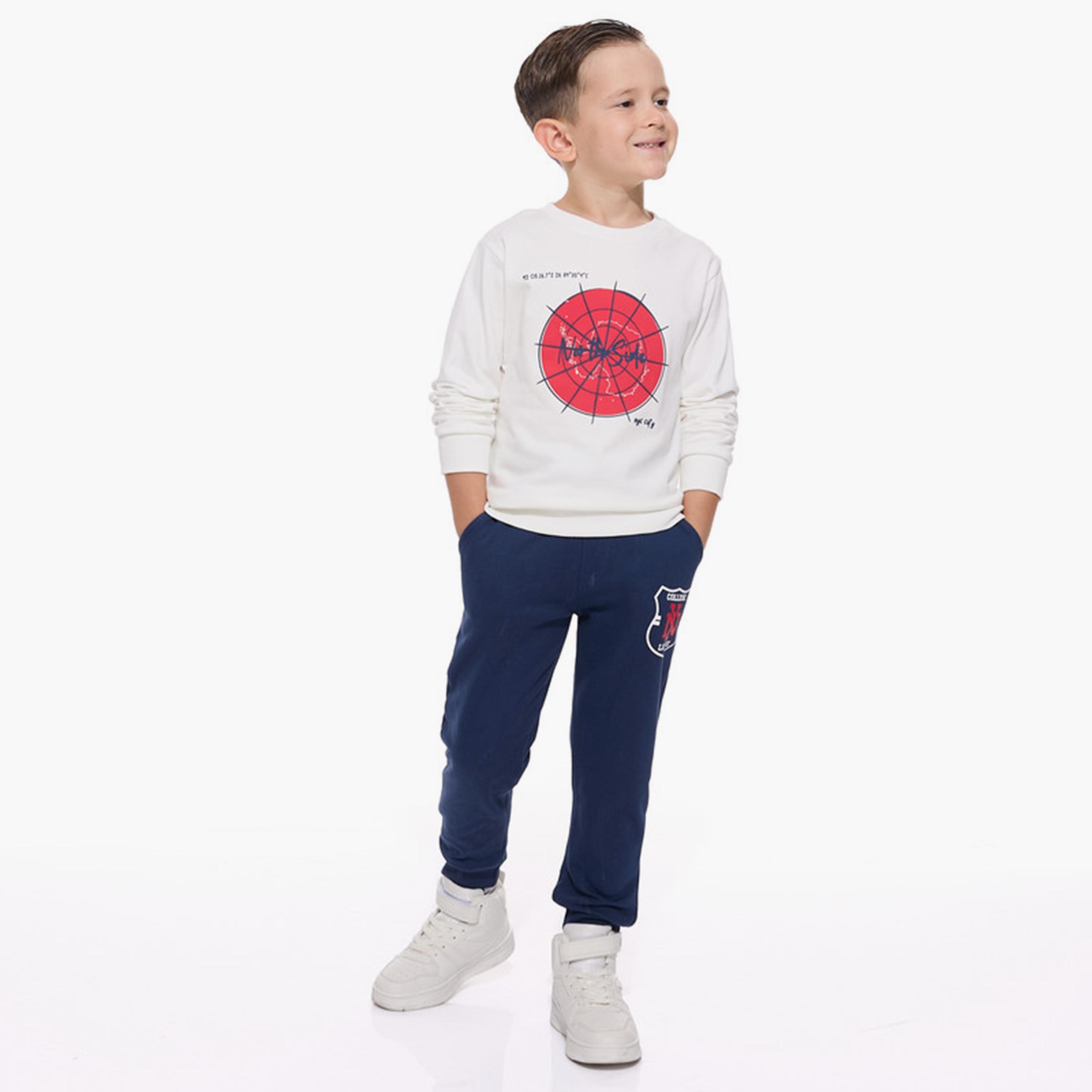 Victor and Jane 2-Piece Printed Long Sleeves Sweatshirt with Joggers-boys-clothing-winterwear-setsandcoords-image-2