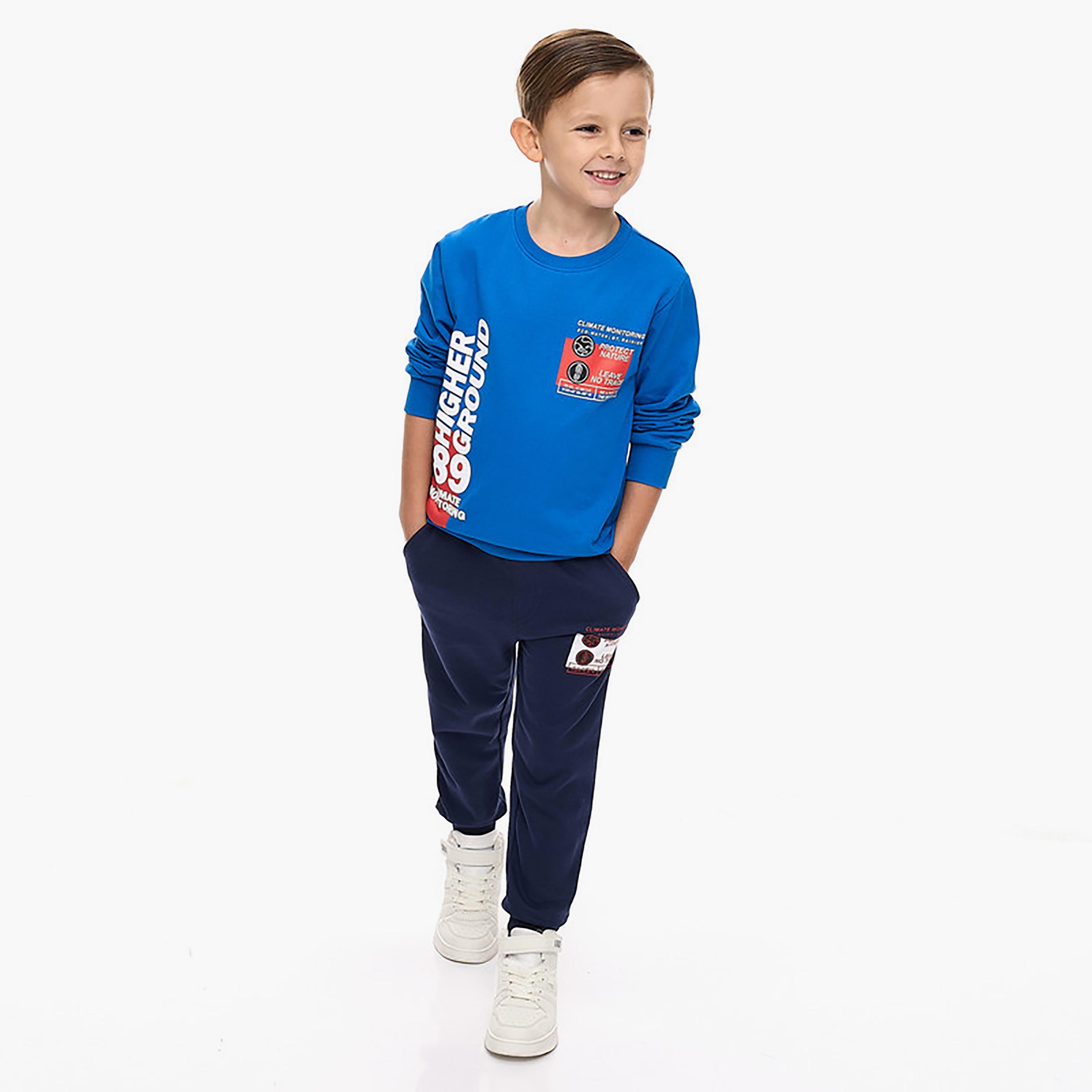 Victor and Jane 2-Piece Printed Long Sleeves Sweatshirt with Joggers-boys-clothing-setsandcoords-image-1