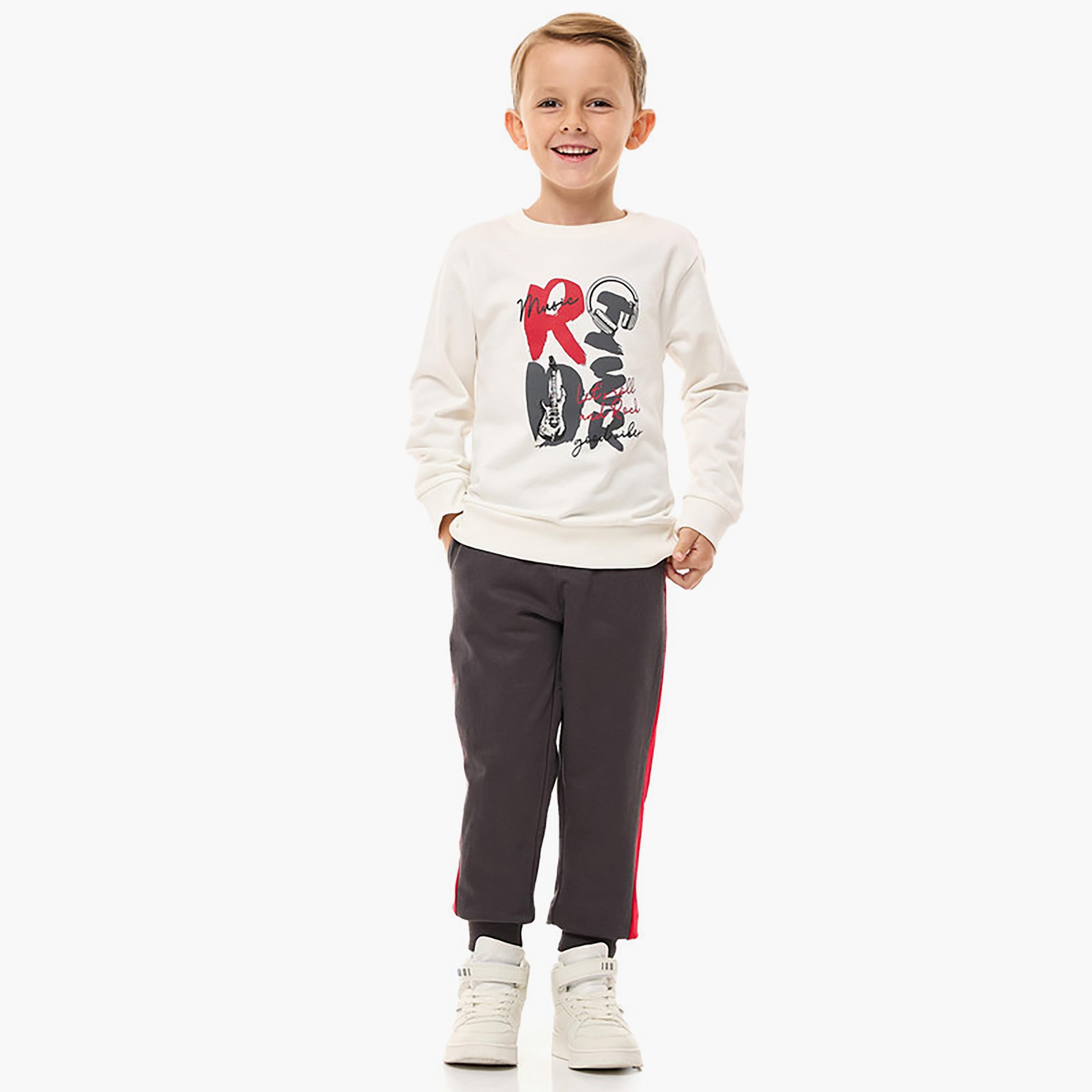 Victor and Jane 2-Piece Printed Long Sleeves Sweatshirt with Joggers-boys-clothing-setsandcoords-image-1