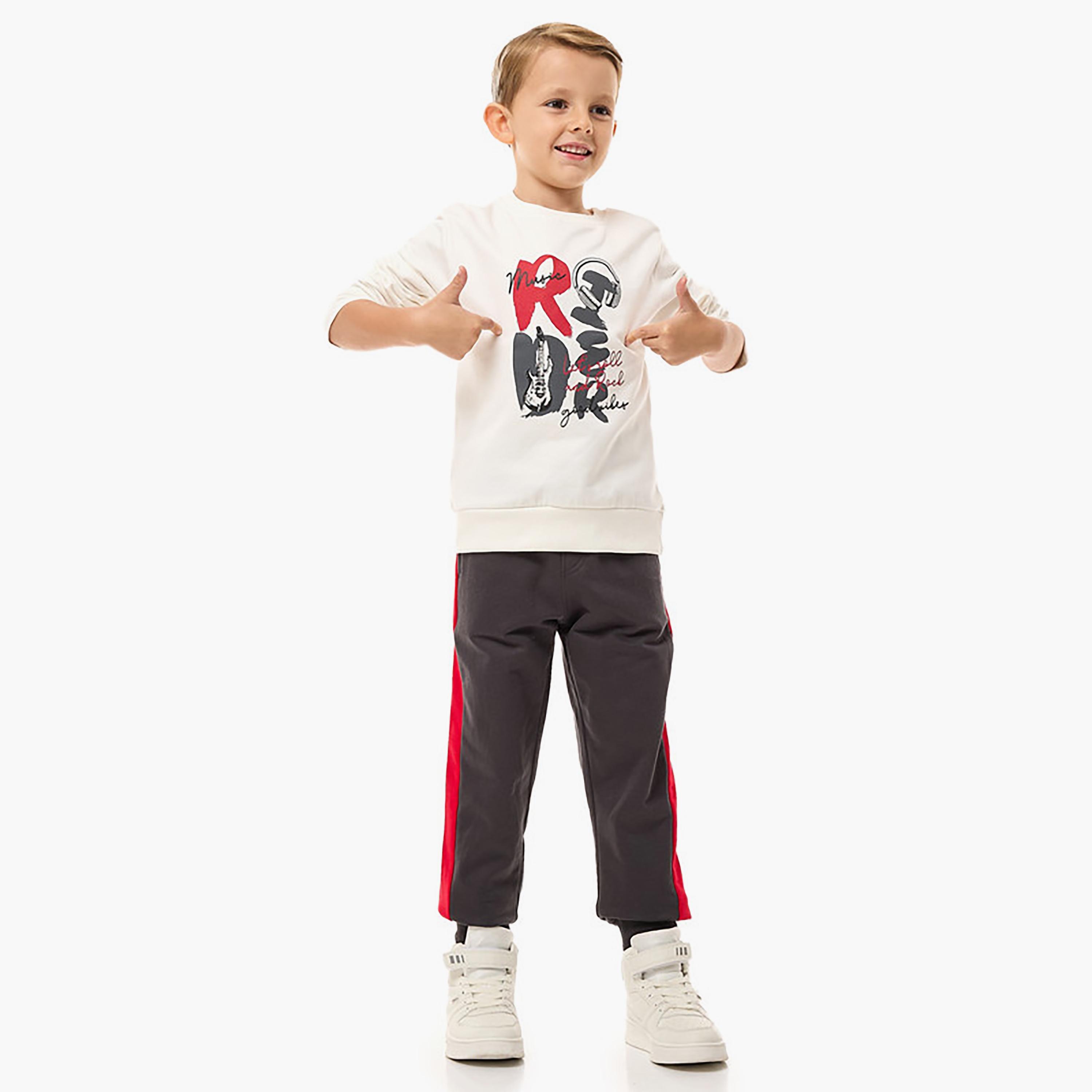 Victor and Jane 2-Piece Printed Long Sleeves Sweatshirt with Joggers-boys-clothing-setsandcoords-image-2
