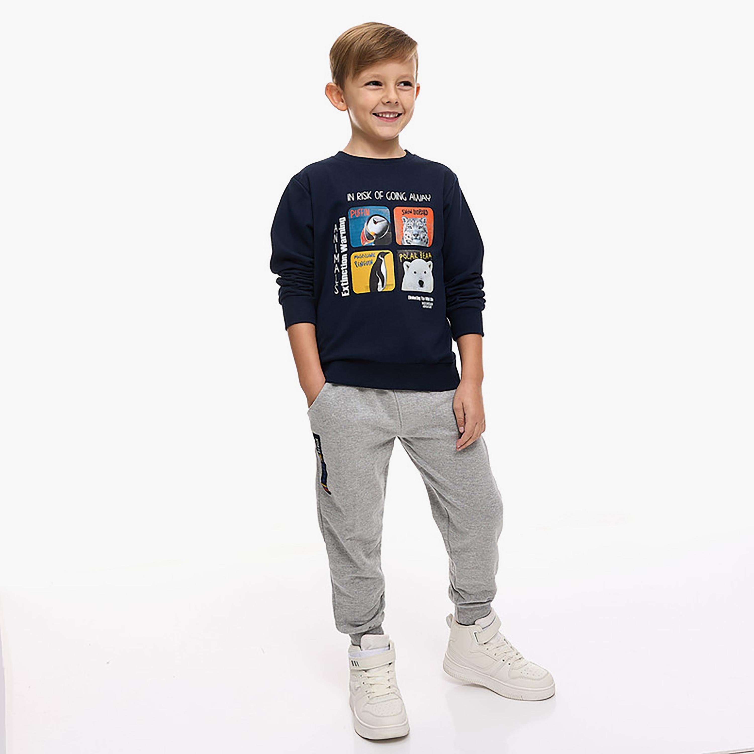 Victor and Jane 2-Piece Printed Long Sleeves Sweatshirt with Joggers-boys-clothing-setsandcoords-image-2