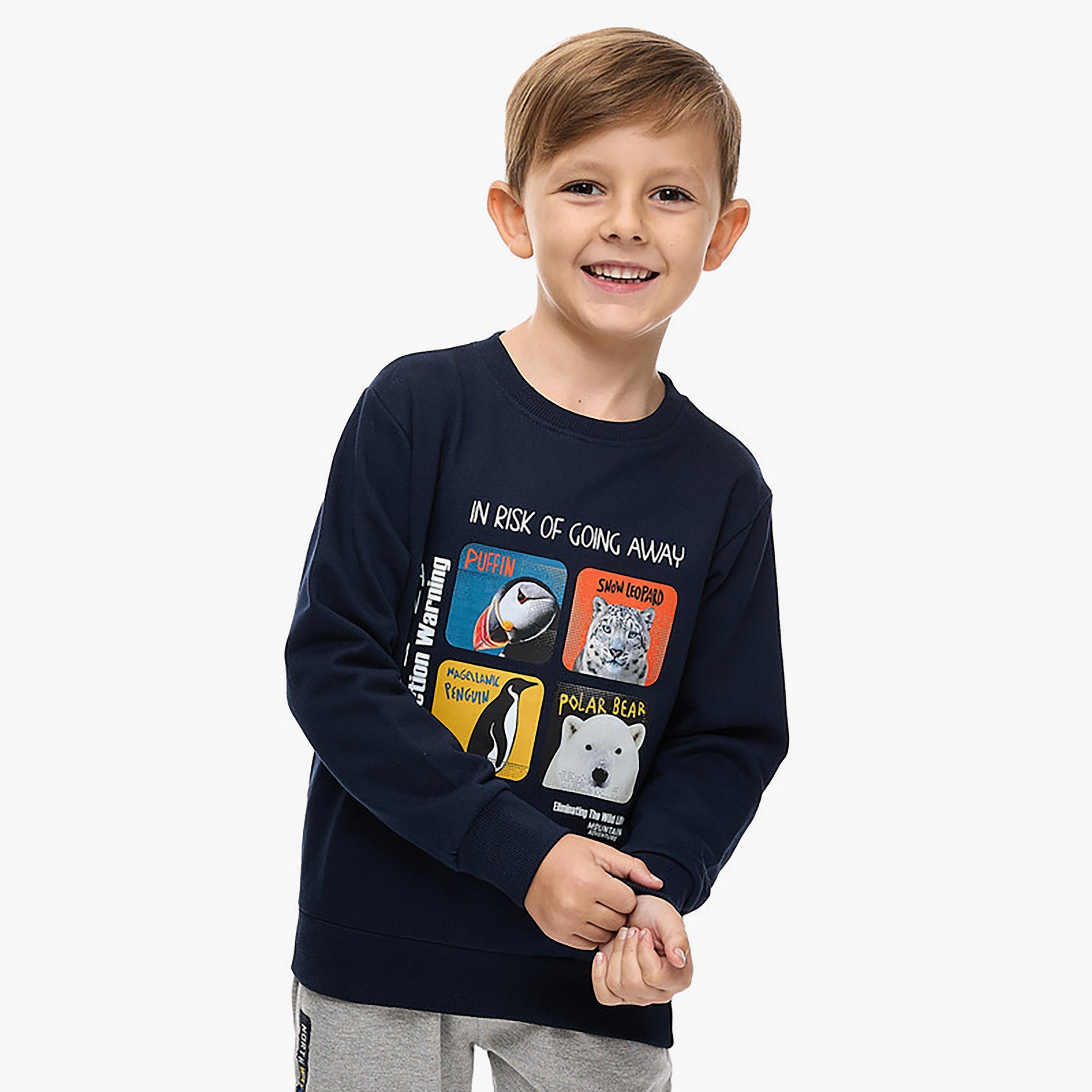 Victor and Jane 2-Piece Printed Long Sleeves Sweatshirt with Joggers-boys-clothing-setsandcoords-image-3