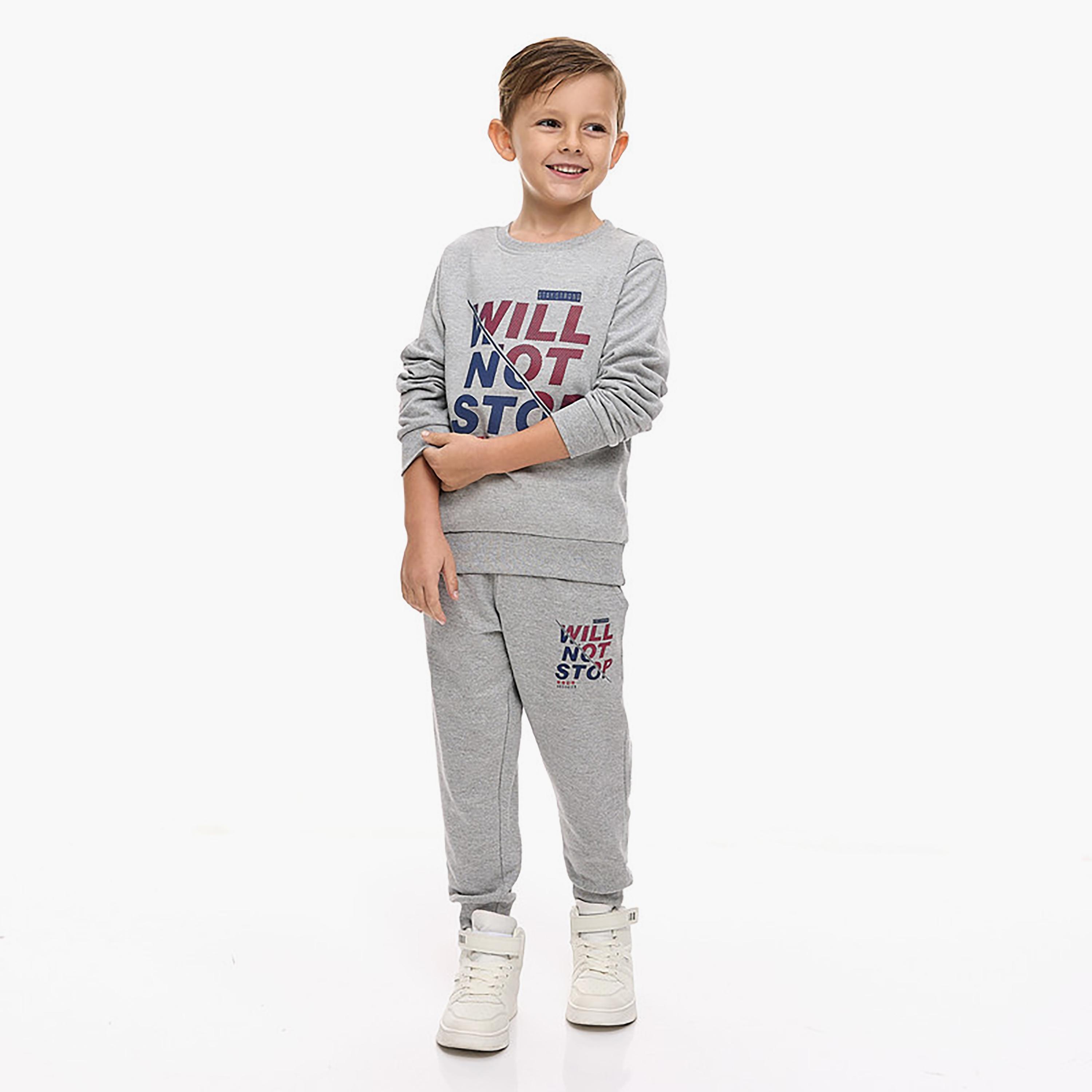 سويت شيرت بأكمام طويلة مطبوع  مع بنطال ركض قطعتين من فيكتور اند جين-boys-clothing-setsandcoords-image-1