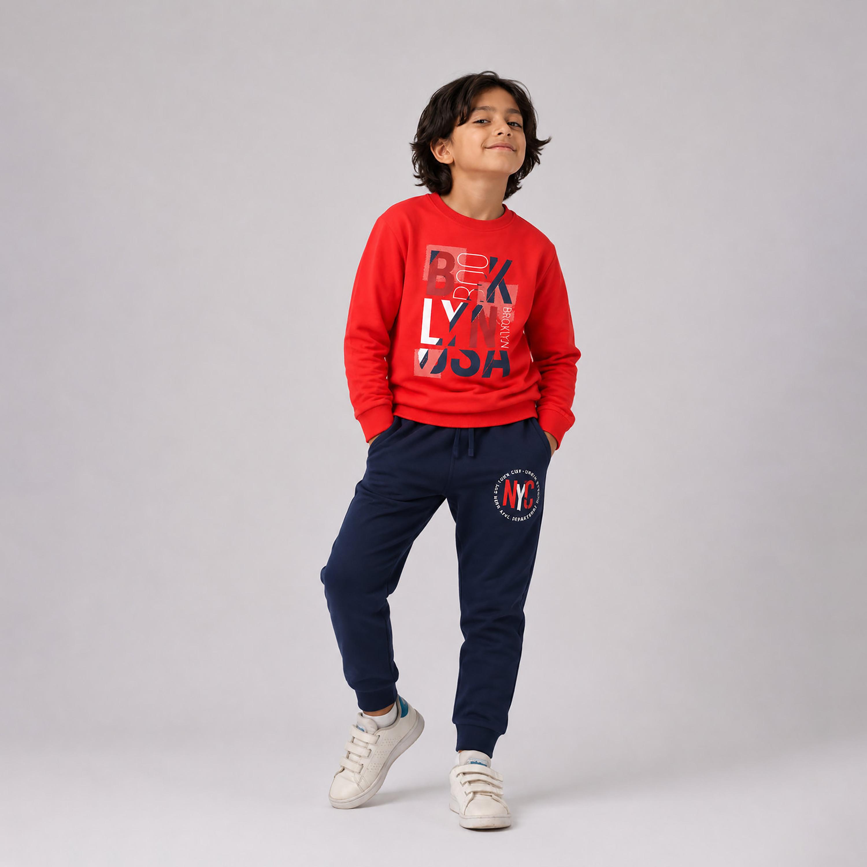 Victor and Jane 2-Piece Printed Long Sleeves Sweatshirt with Joggers-boys-clothing-setsandcoords-image-1