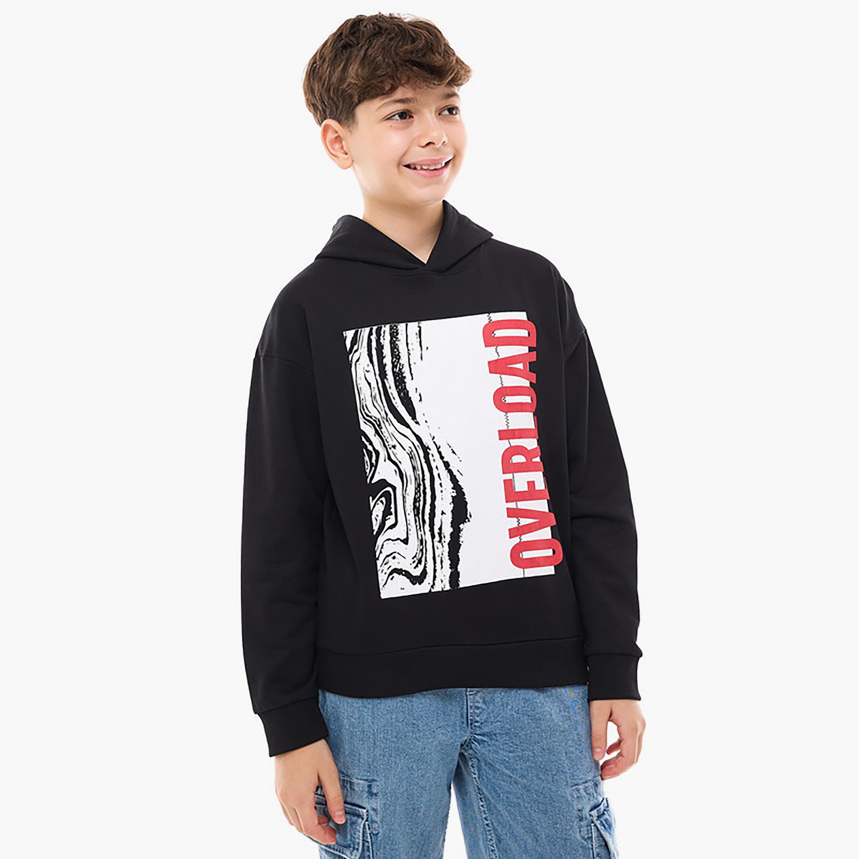 هودي بأكمام طويلة مطبوع من فيكتور اند جين-boys-clothing-winterwear-sweatshirts-image-1