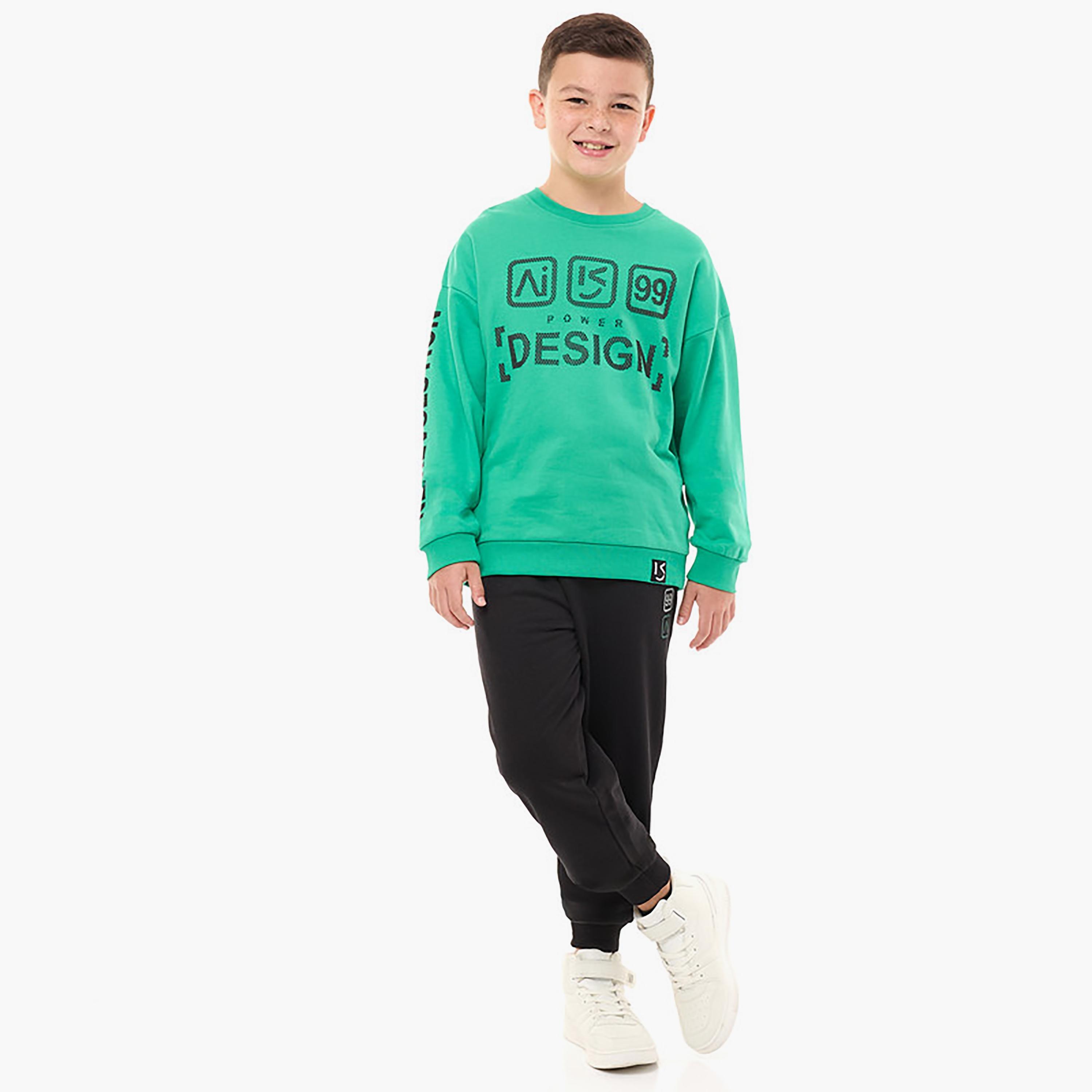 Victor and Jane 2-Piece Printed Long Sleeves Sweatshirt with Joggers-boys-clothing-setsandcoords-image-1