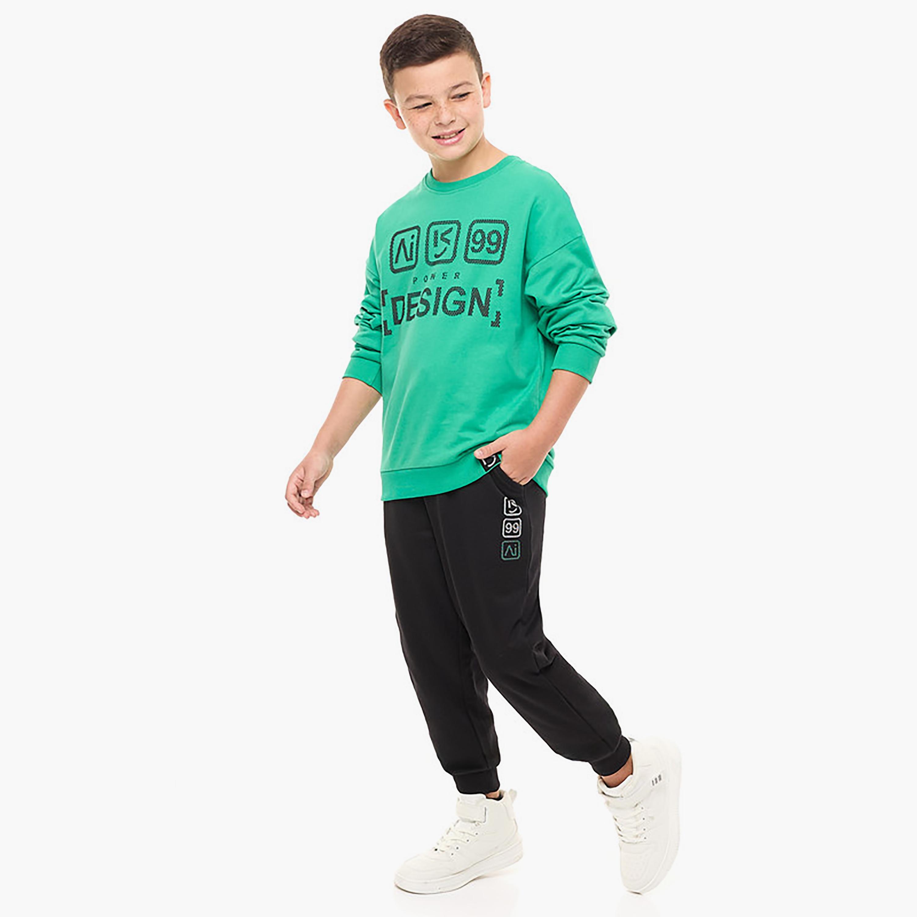 Victor and Jane 2-Piece Printed Long Sleeves Sweatshirt with Joggers-boys-clothing-setsandcoords-image-2