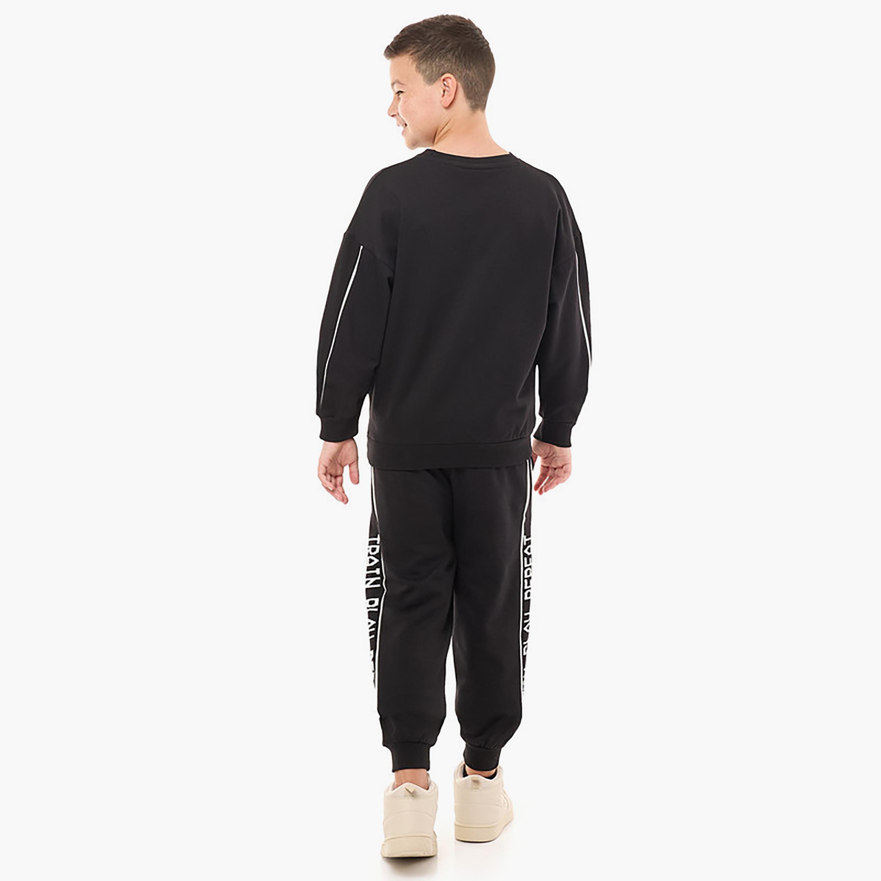 Victor and Jane 2-Piece Printed Long Sleeves Sweatshirt with Joggers-boys-clothing-setsandcoords-image-3