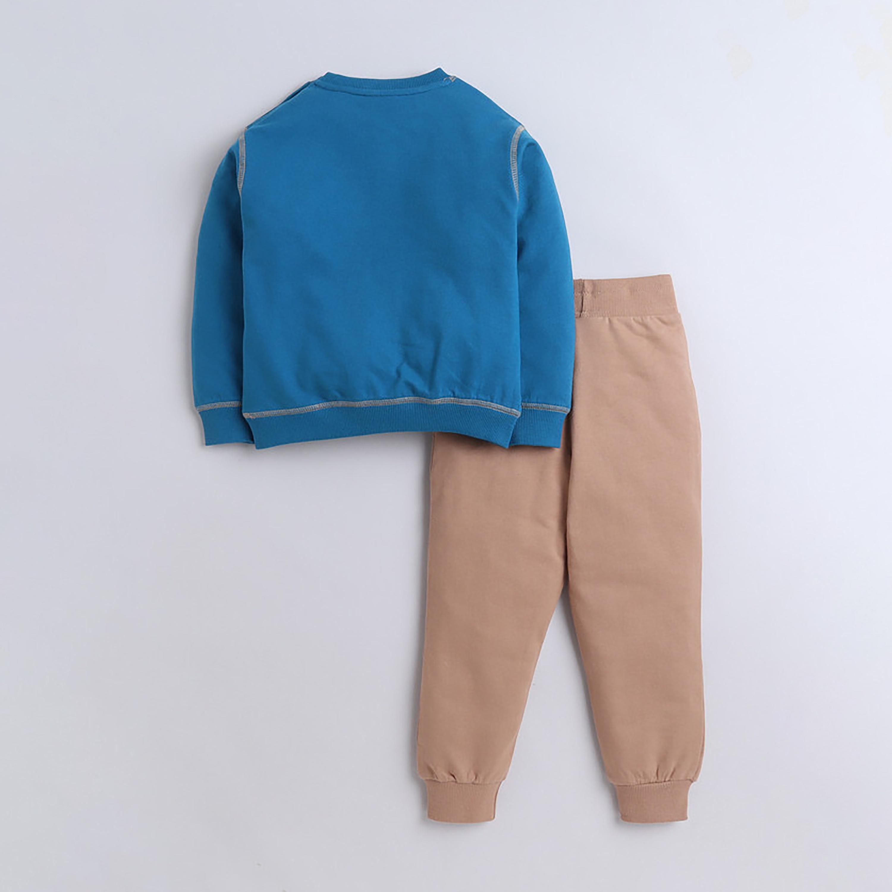سويت شيرت بأكمام طويلة مطبوع  مع بنطال ركض قطعتين من فيكتور اند جين-baby-boys-clothing-winterwear-setsandcoords-image-2