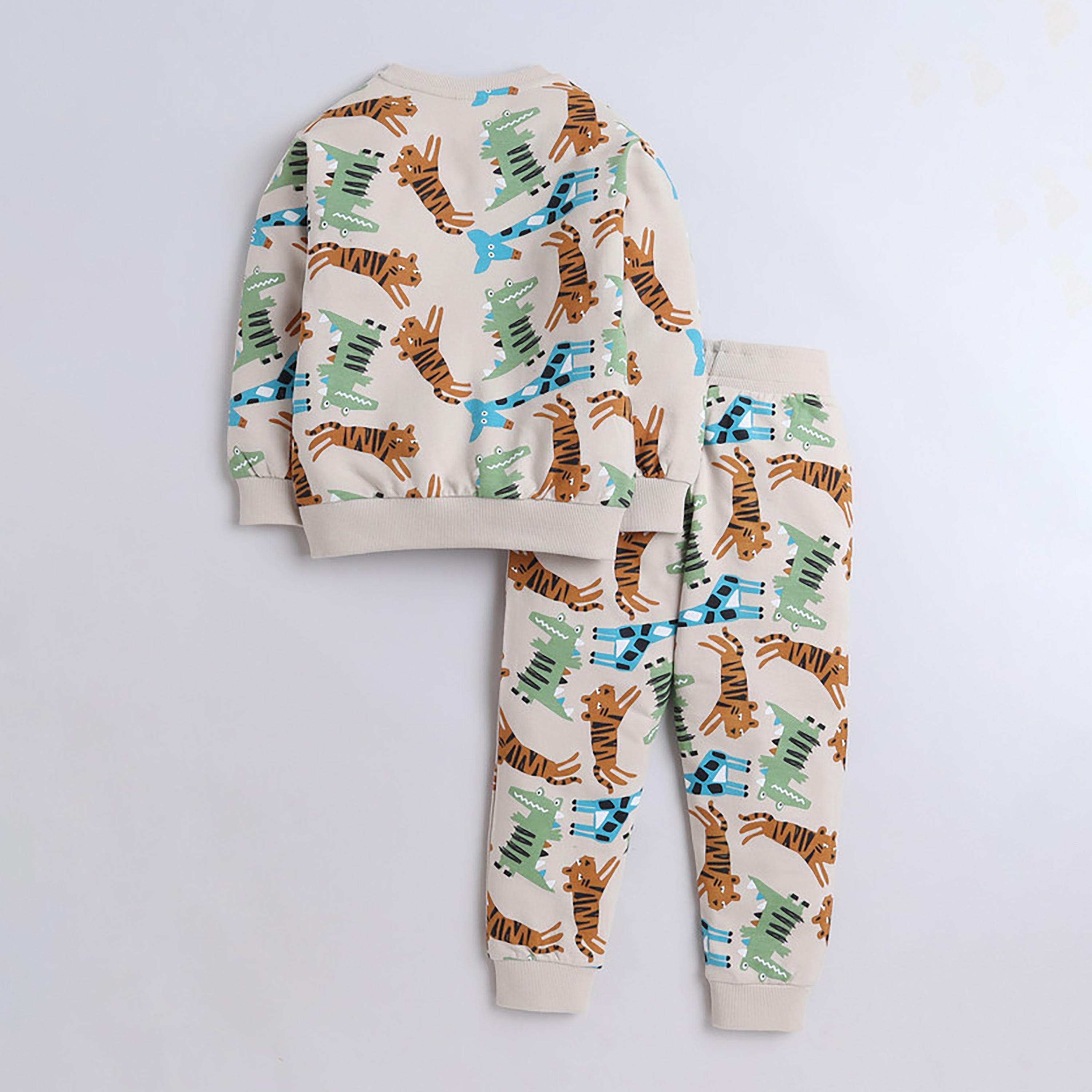 سويت شيرت بأكمام طويلة مطبوع  مع بنطال ركض قطعتين من فيكتور اند جين-baby-boys-clothing-winterwear-setsandcoords-image-2