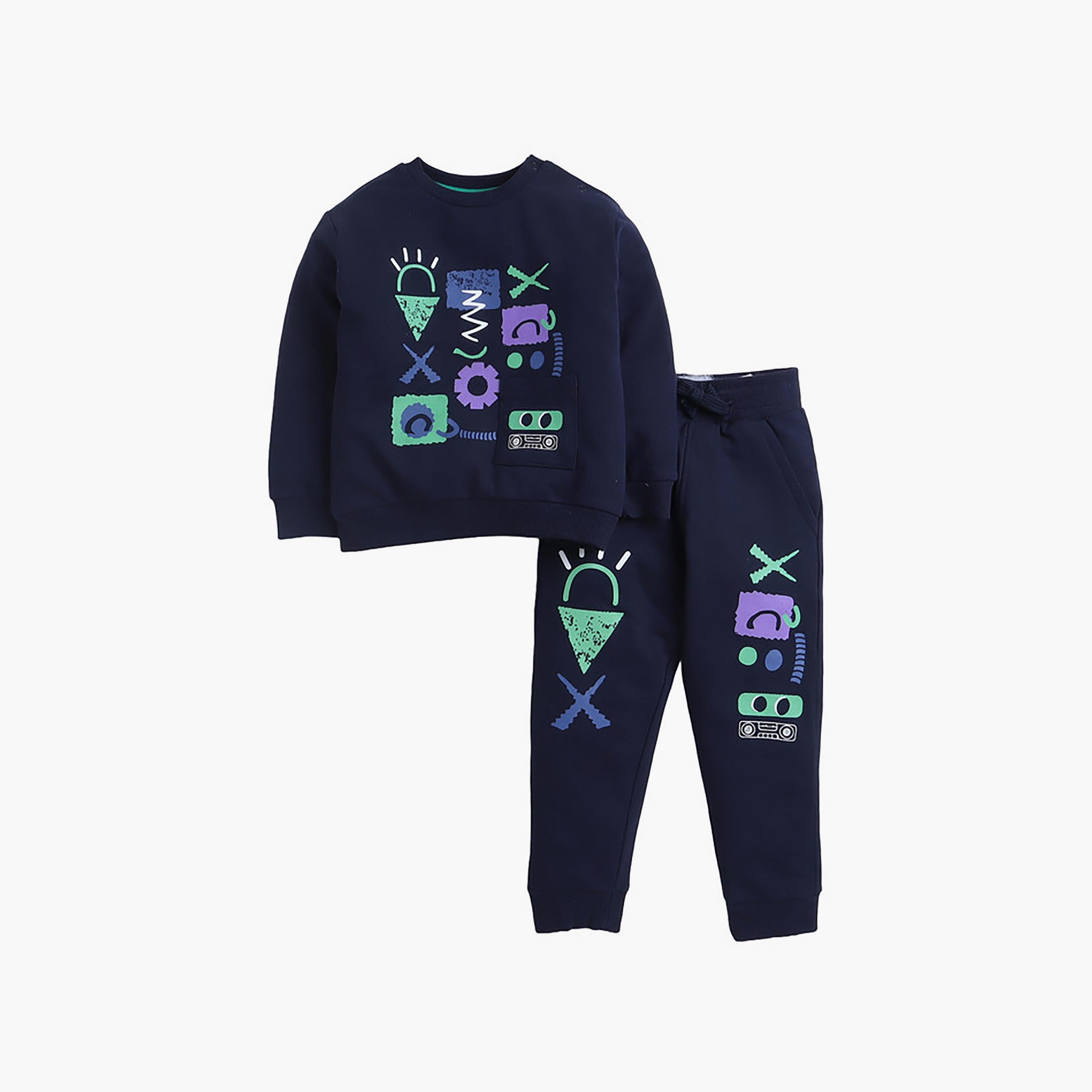 Victor and Jane 2-Piece Printed Long Sleeves Sweatshirt with Joggers-baby-boys-clothing-winterwear-setsandcoords-image-1