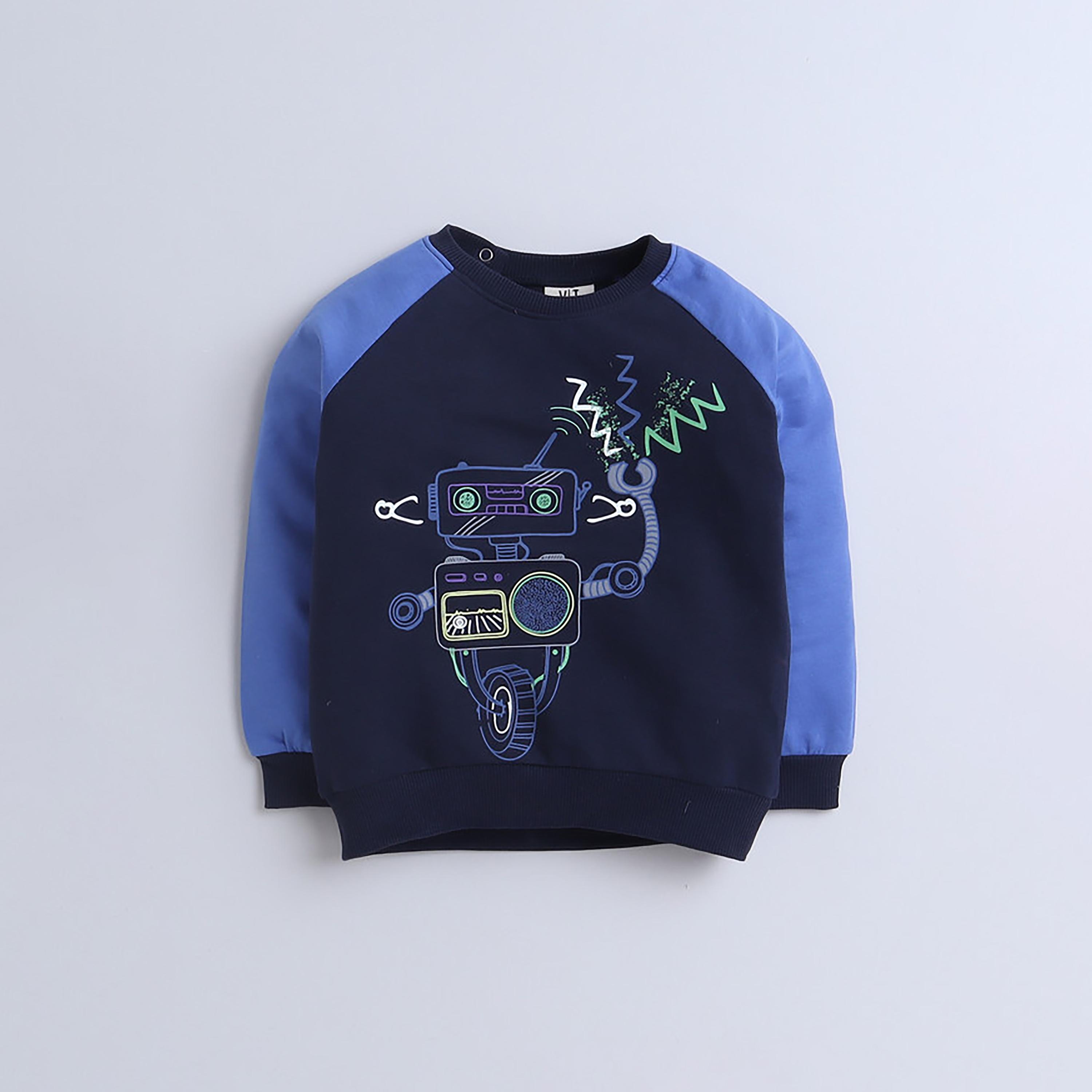سويت شيرت بأكمام طويلة مطبوع  مع بنطال ركض قطعتين من فيكتور اند جين-baby-boys-clothing-winterwear-setsandcoords-image-2