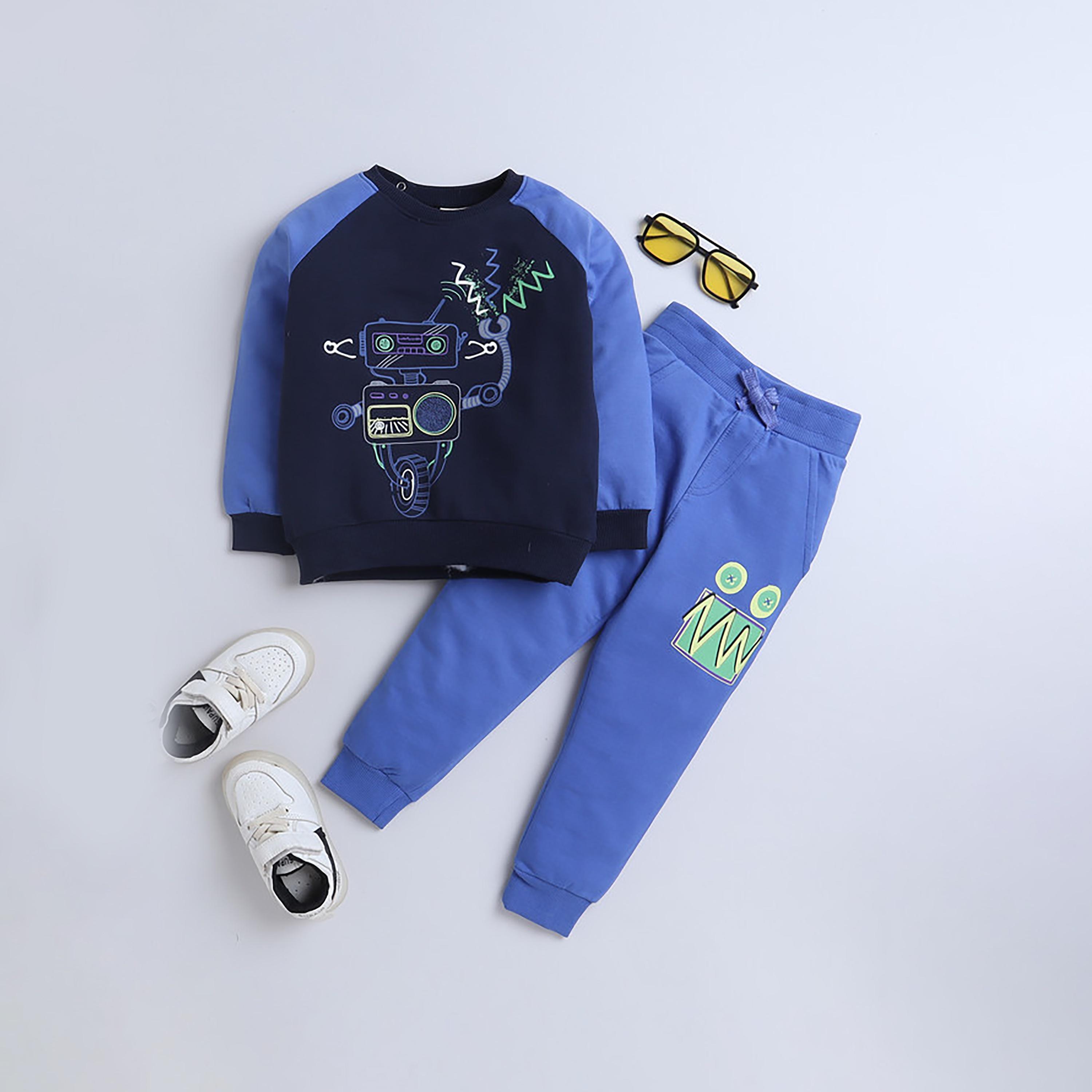 سويت شيرت بأكمام طويلة مطبوع  مع بنطال ركض قطعتين من فيكتور اند جين-baby-boys-clothing-winterwear-setsandcoords-image-6