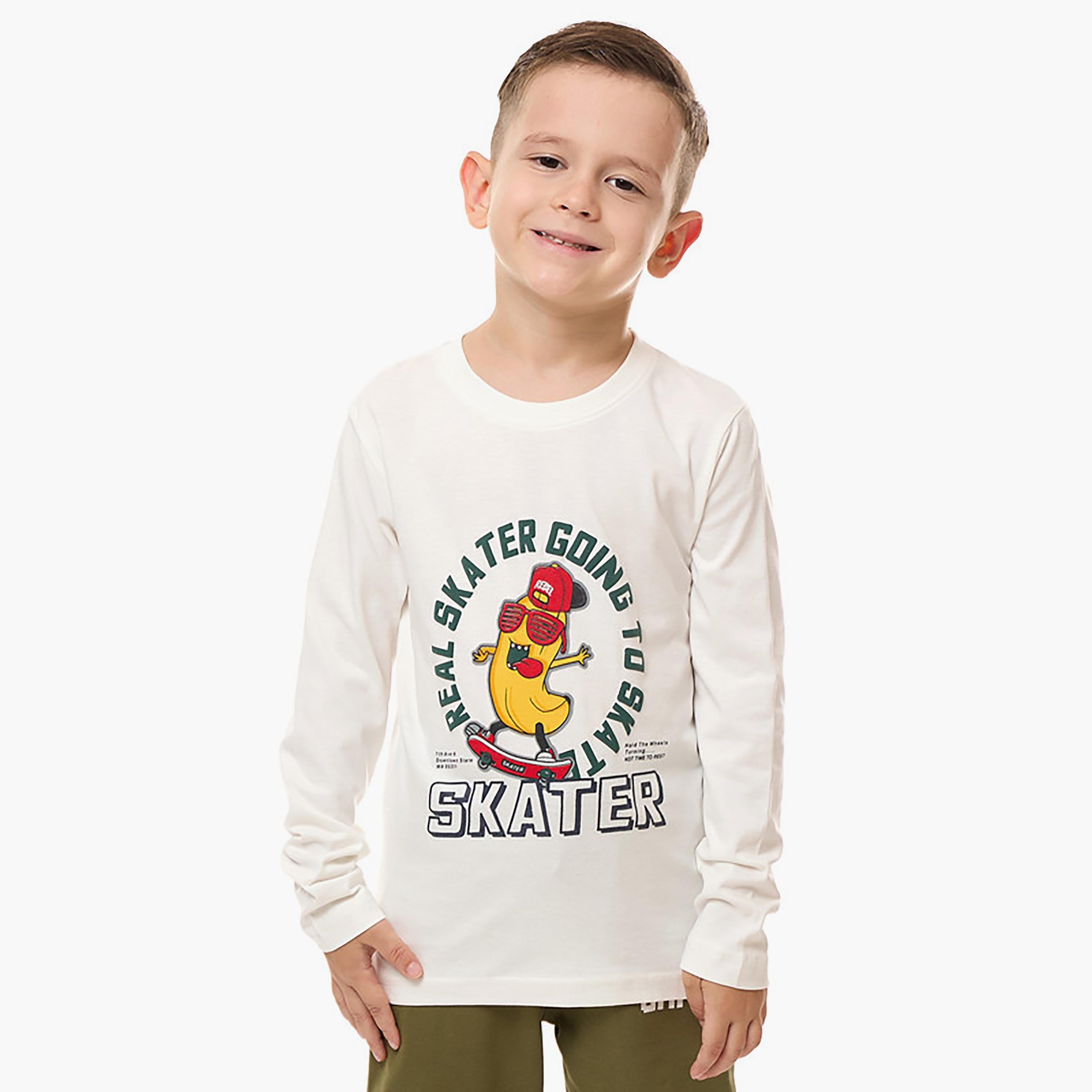 تي شيرت بأكمام طويلة مطبوع من فيكتور اند جين-boys-clothing-tshirtsandpolos-image-1