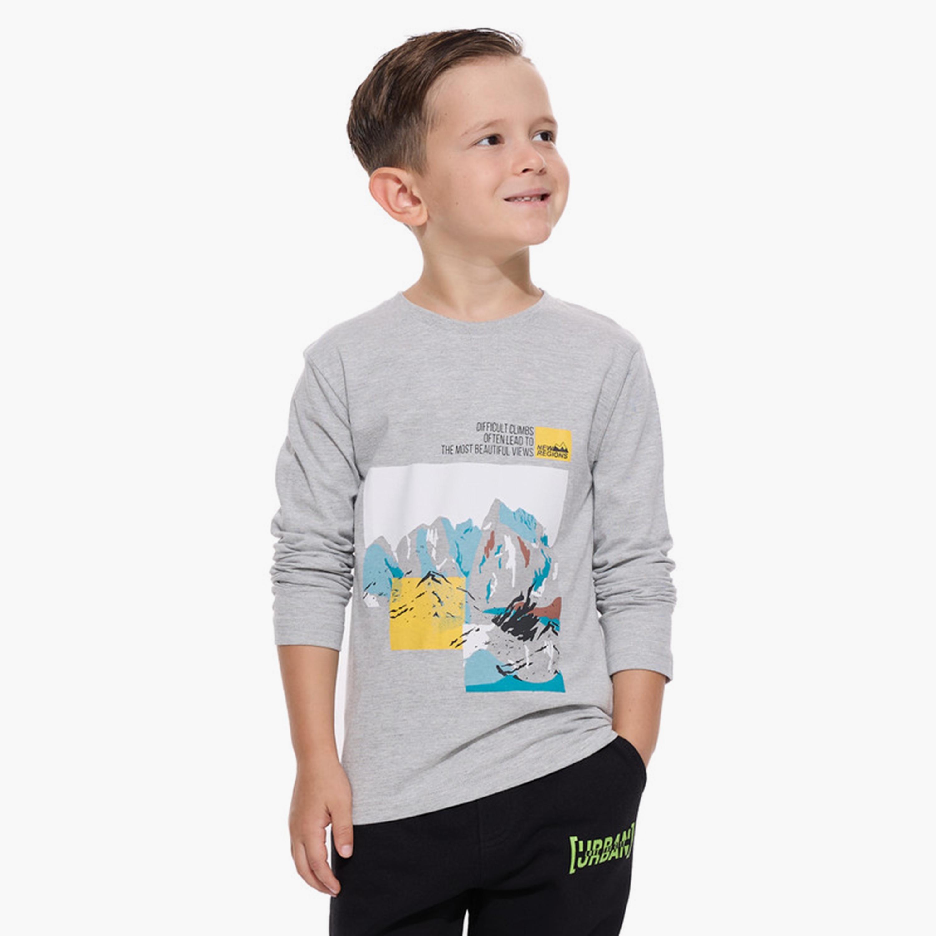 تيشيرت بأكمام طويلة مطبوع من فيكتور اند جين-boys-clothing-tshirtsandpolos-image-1