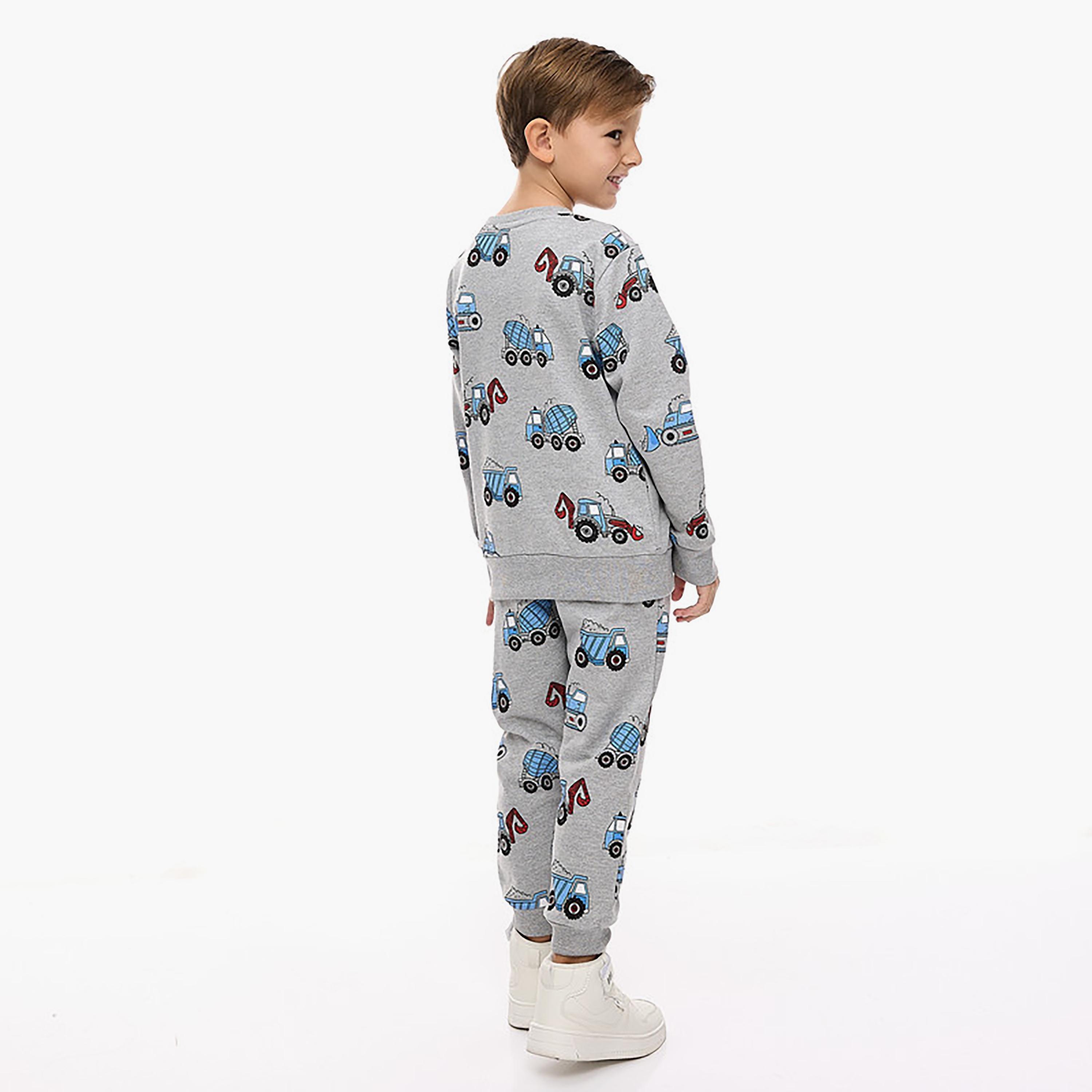 Victor and Jane 2-Piece Printed Long Sleeves Sweatshirt with Joggers-boys-clothing-setsandcoords-image-3
