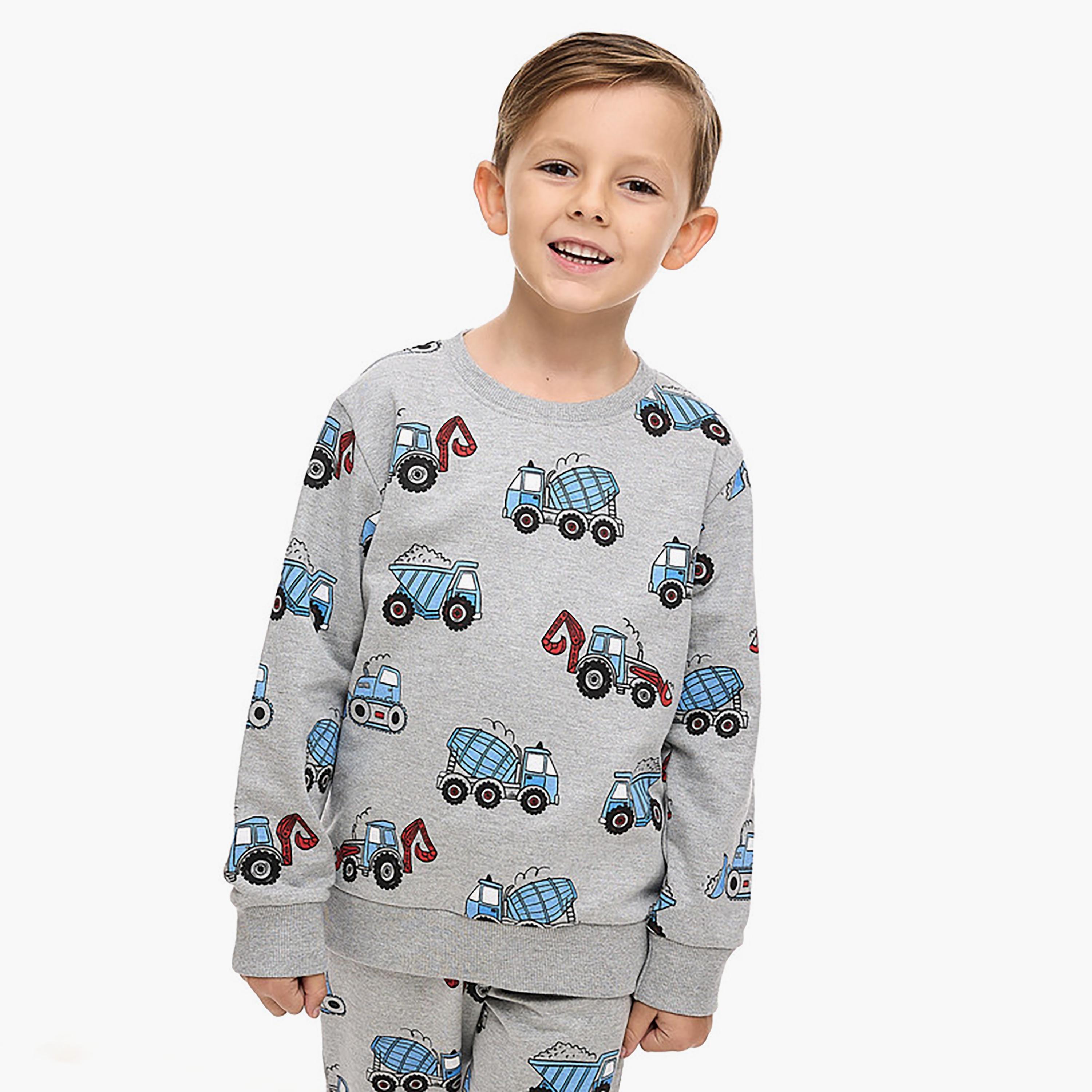 Victor and Jane 2-Piece Printed Long Sleeves Sweatshirt with Joggers-boys-clothing-setsandcoords-image-4