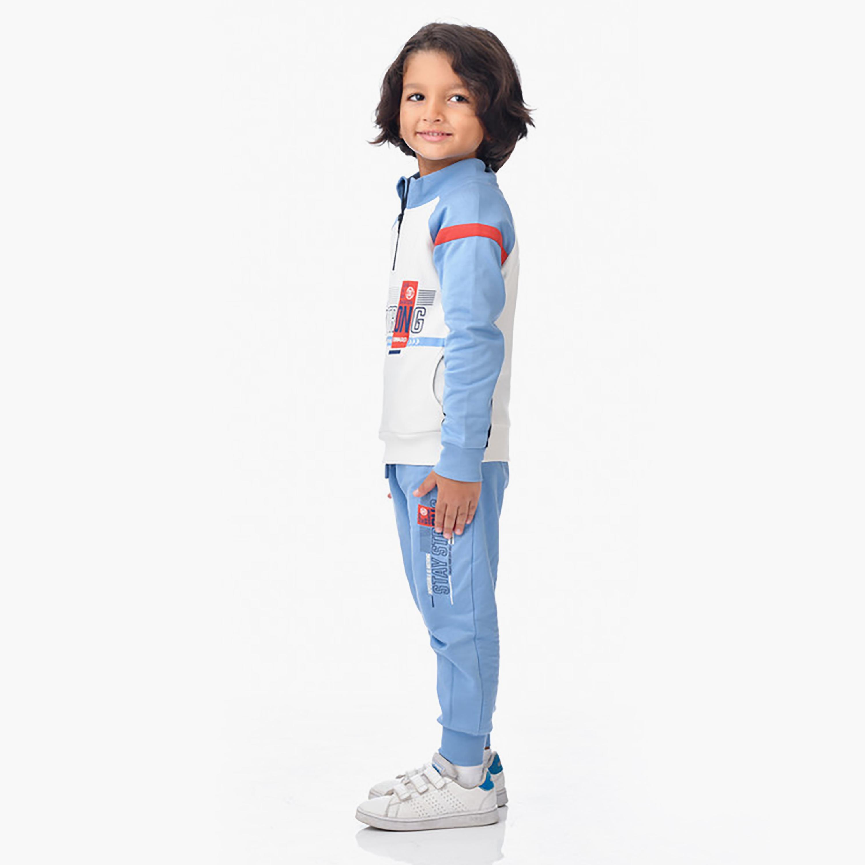 Victor and Jane 2-Piece Printed Long Sleeves Jacket with Joggers-boys-clothing-setsandcoords-image-2