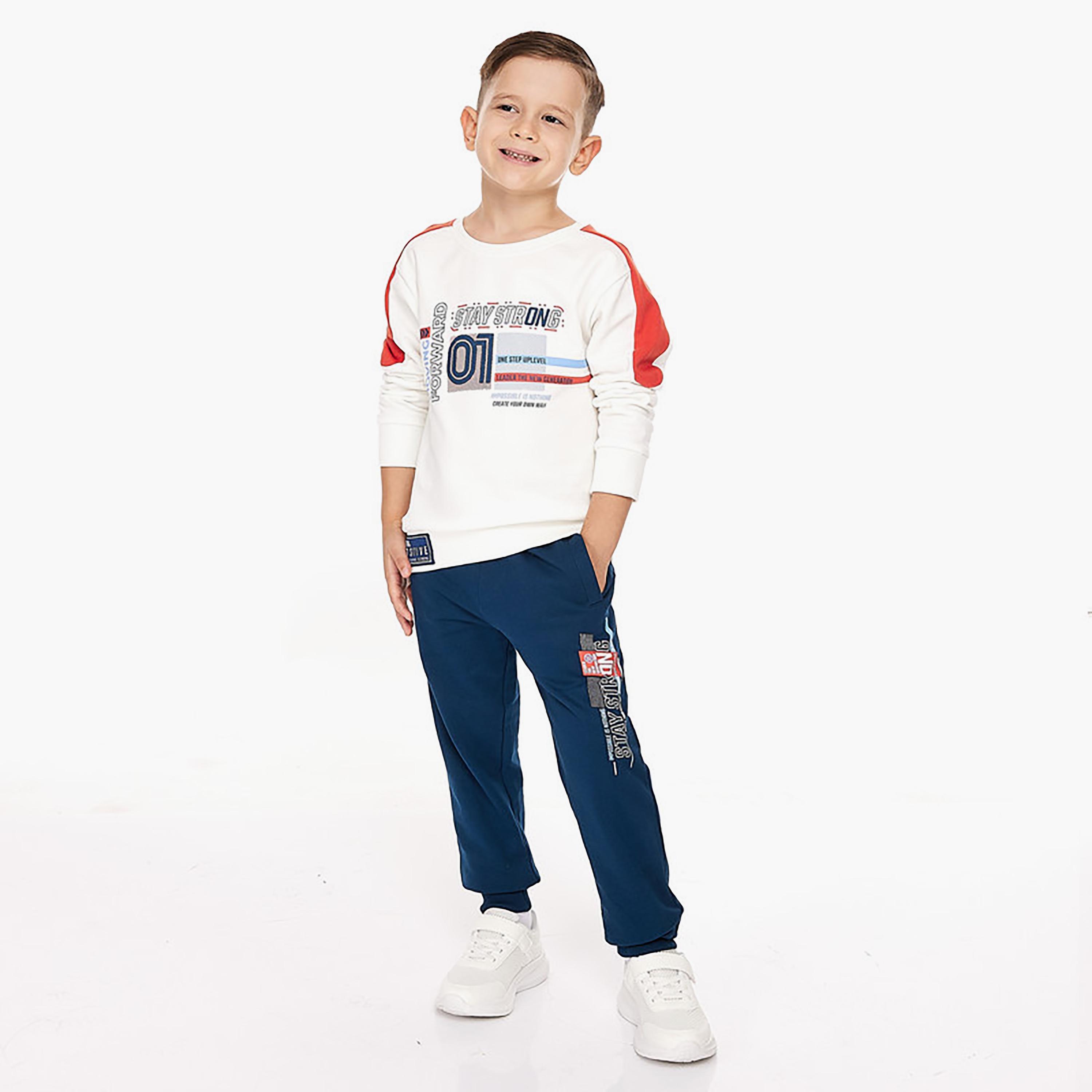Victor and Jane 2-Piece Printed Long Sleeves Sweatshirt with Joggers-boys-clothing-setsandcoords-image-1