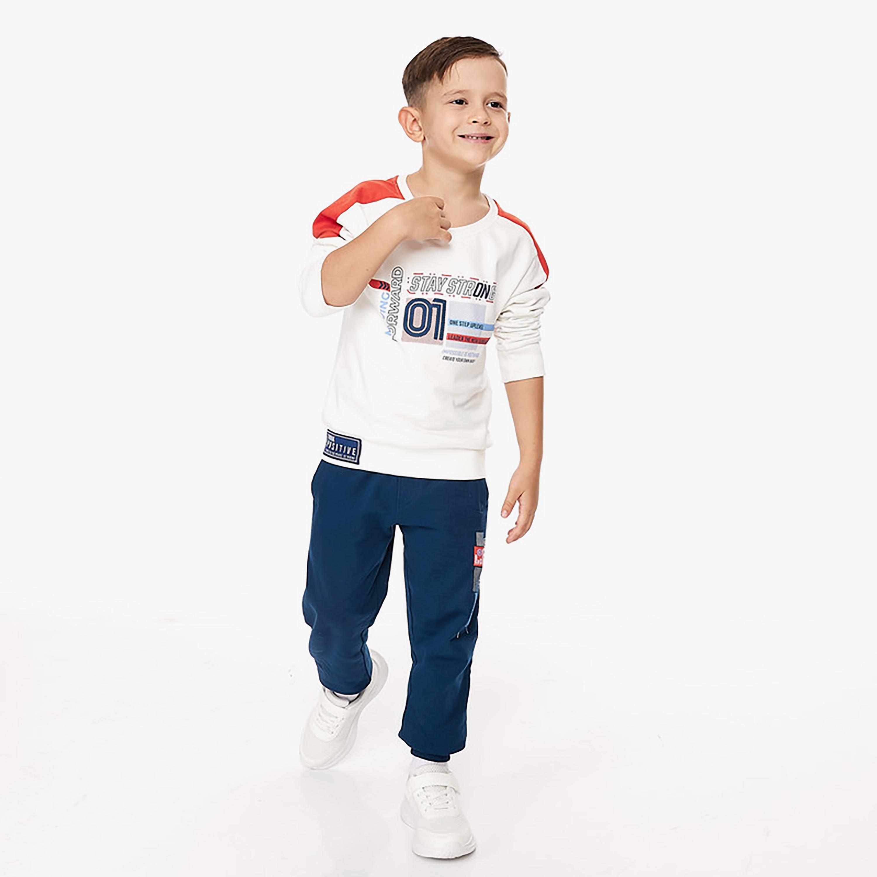 Victor and Jane 2-Piece Printed Long Sleeves Sweatshirt with Joggers-boys-clothing-setsandcoords-image-2