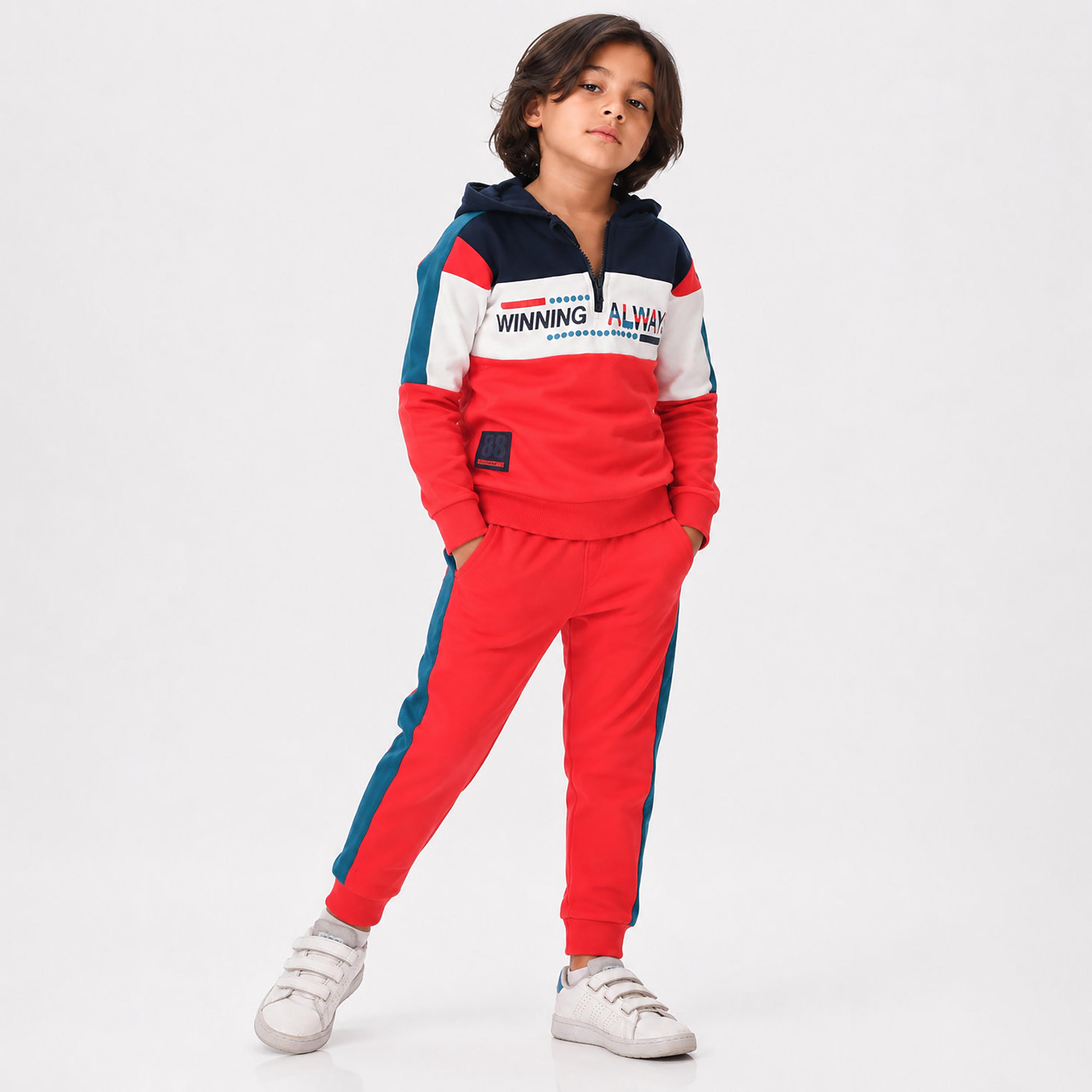 Victor and Jane 2-Piece Printed Long Sleeves Hoodie with Joggers-boys-clothing-setsandcoords-image-1