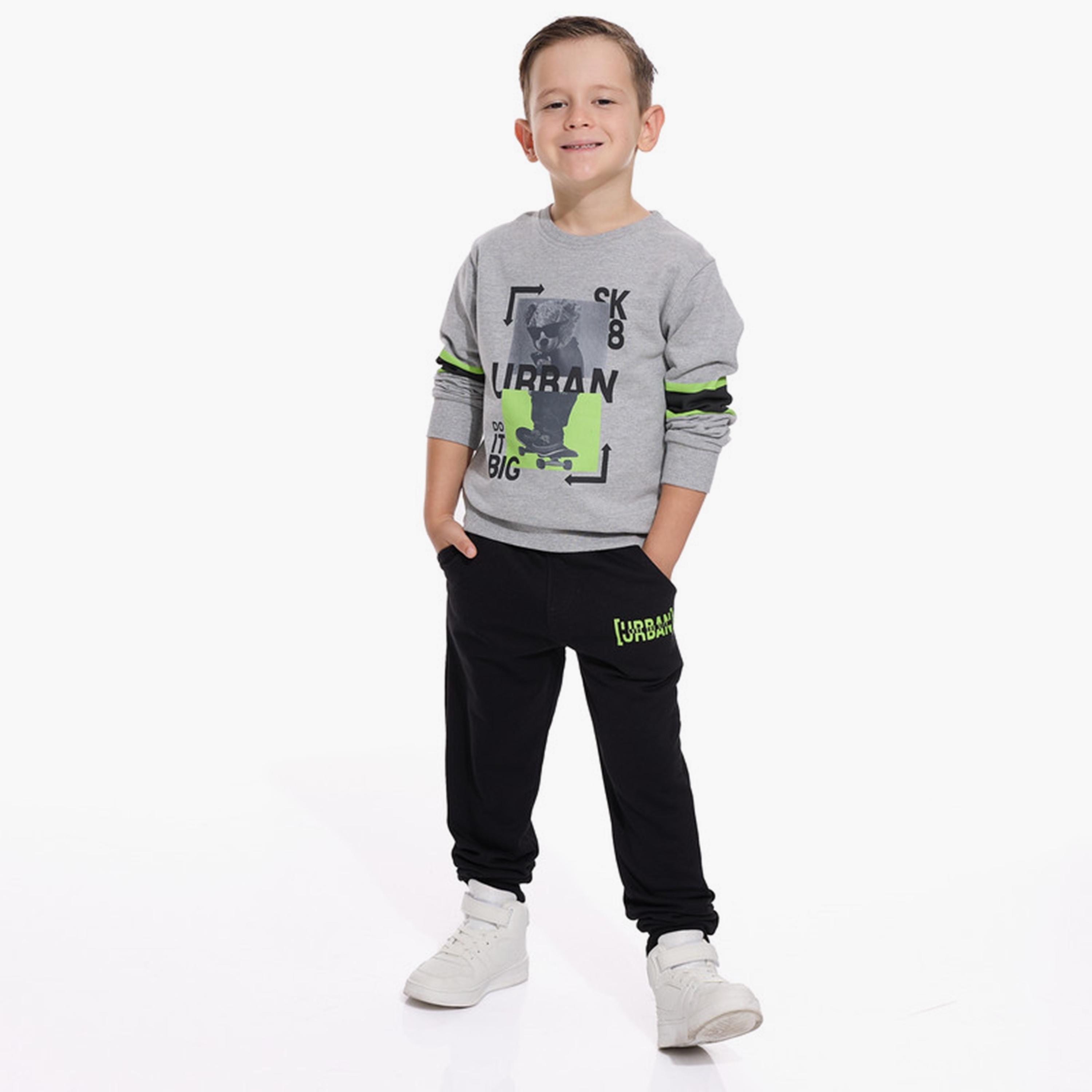 Victor and Jane 2-Piece Printed Long Sleeves Sweatshirt with Joggers-boys-clothing-winterwear-setsandcoords-image-1