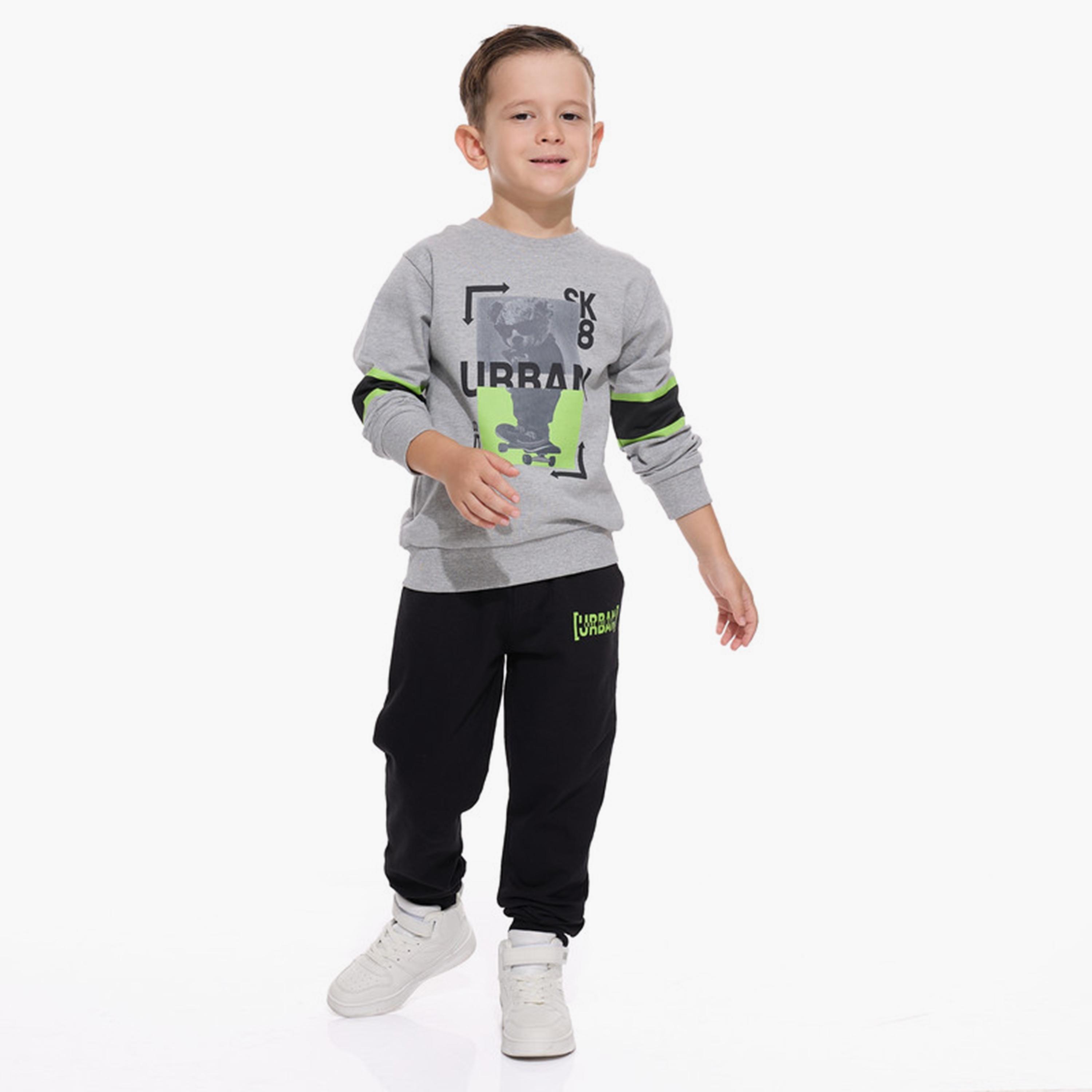 Victor and Jane 2-Piece Printed Long Sleeves Sweatshirt with Joggers-boys-clothing-winterwear-setsandcoords-image-2