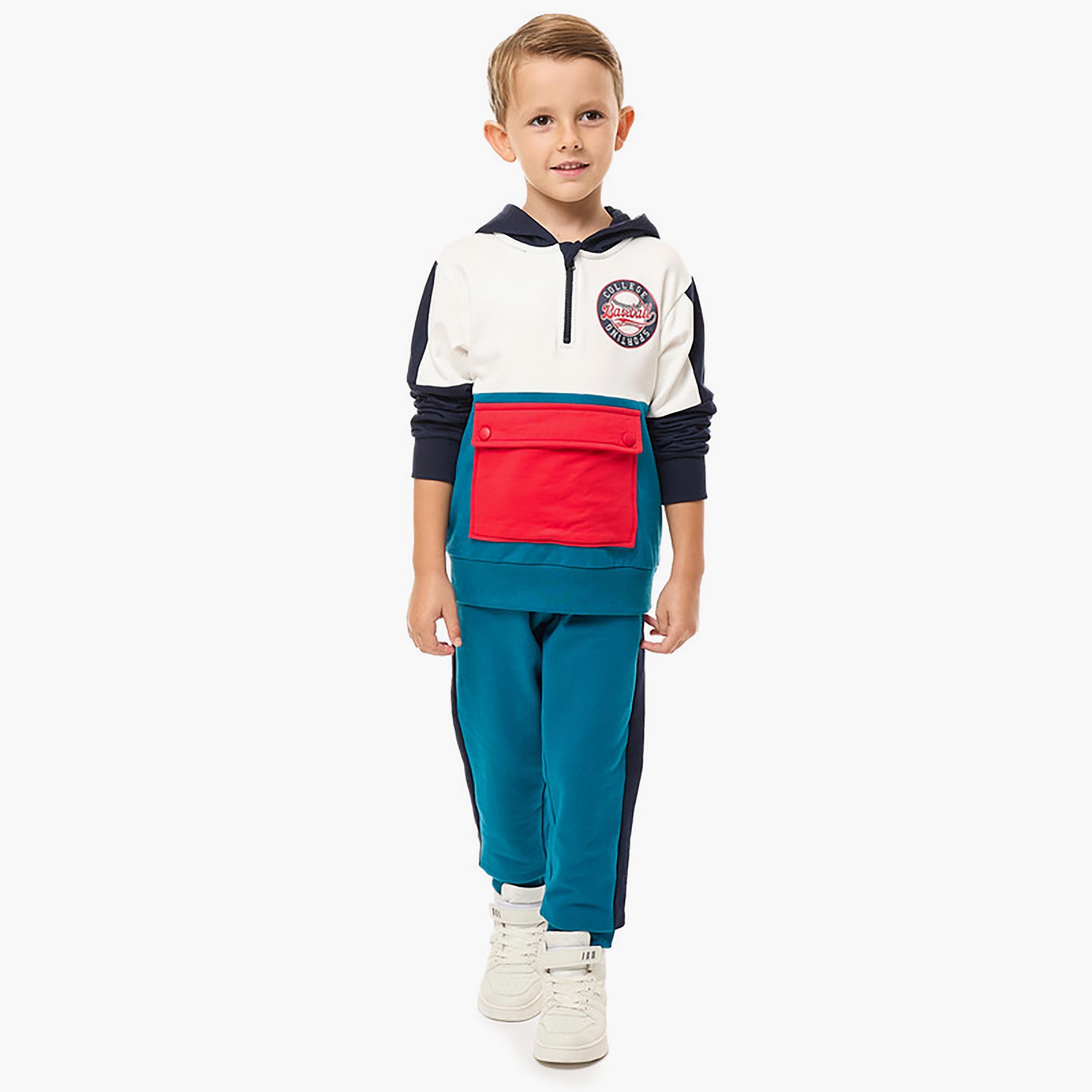 Victor and Jane 2-Piece Printed Long Sleeves Hoodie with Joggers-boys-clothing-setsandcoords-image-1