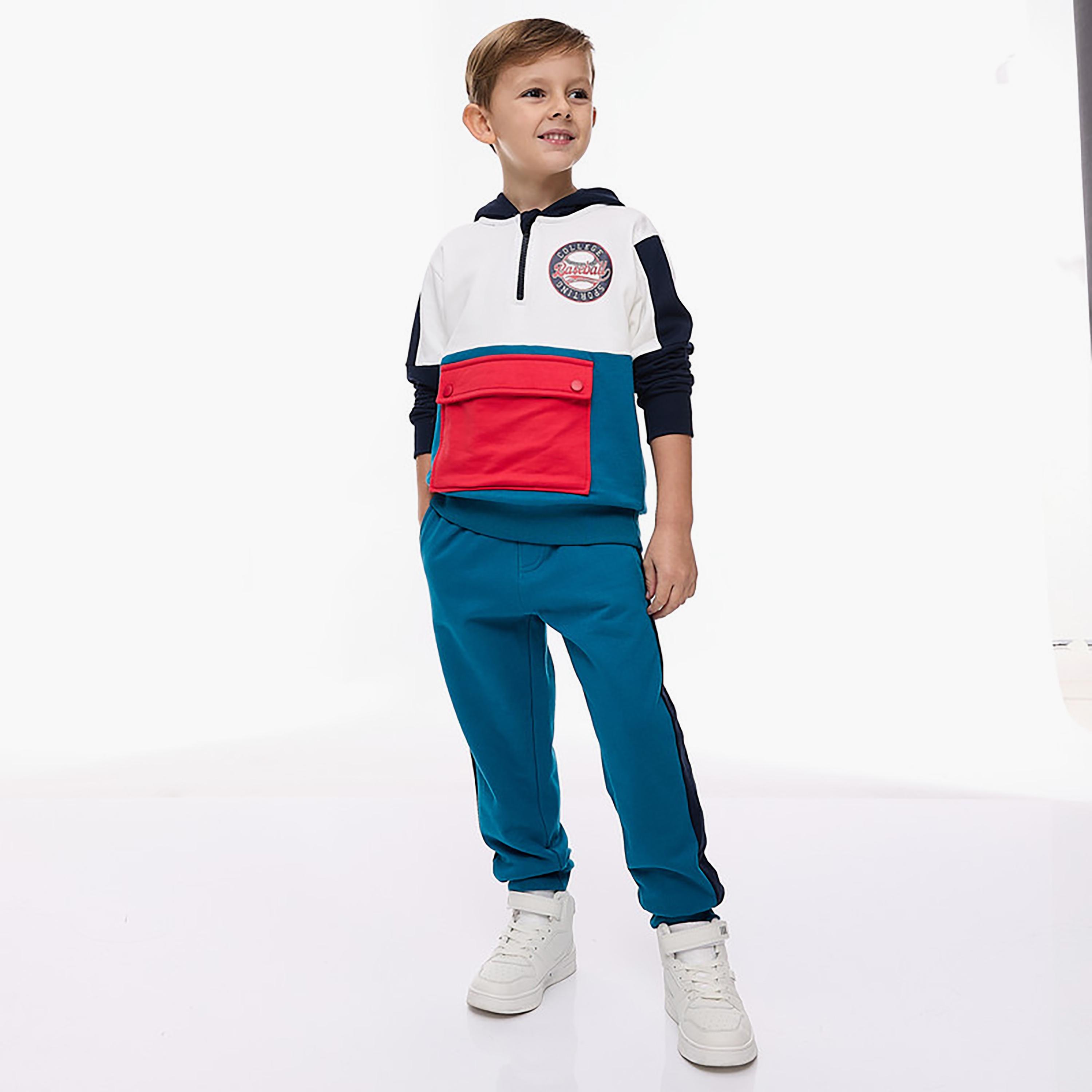 Victor and Jane 2-Piece Printed Long Sleeves Hoodie with Joggers-boys-clothing-setsandcoords-image-2