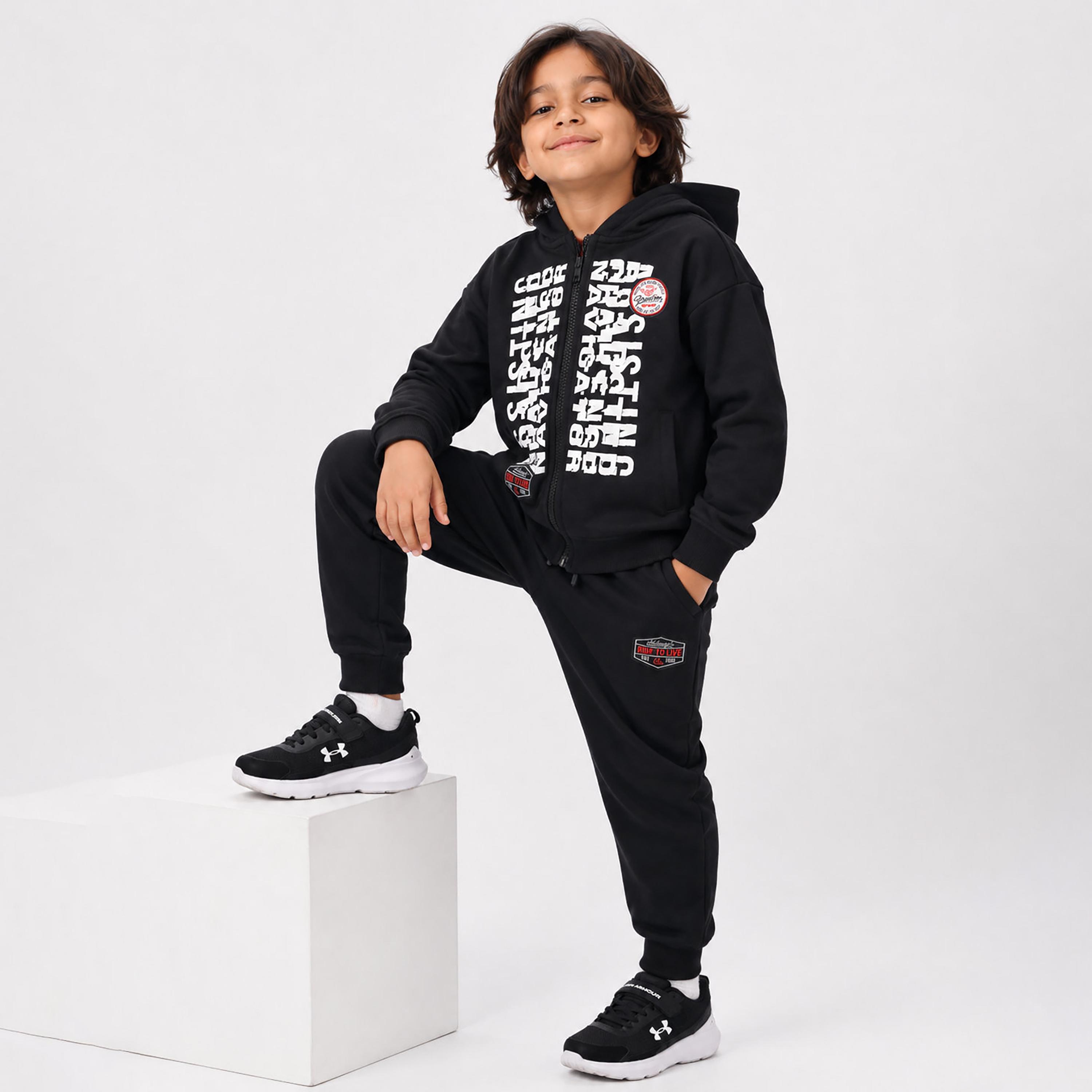 Victor and Jane 2-Piece Printed Long Sleeves Hoodie with Joggers-boys-clothing-setsandcoords-image-2