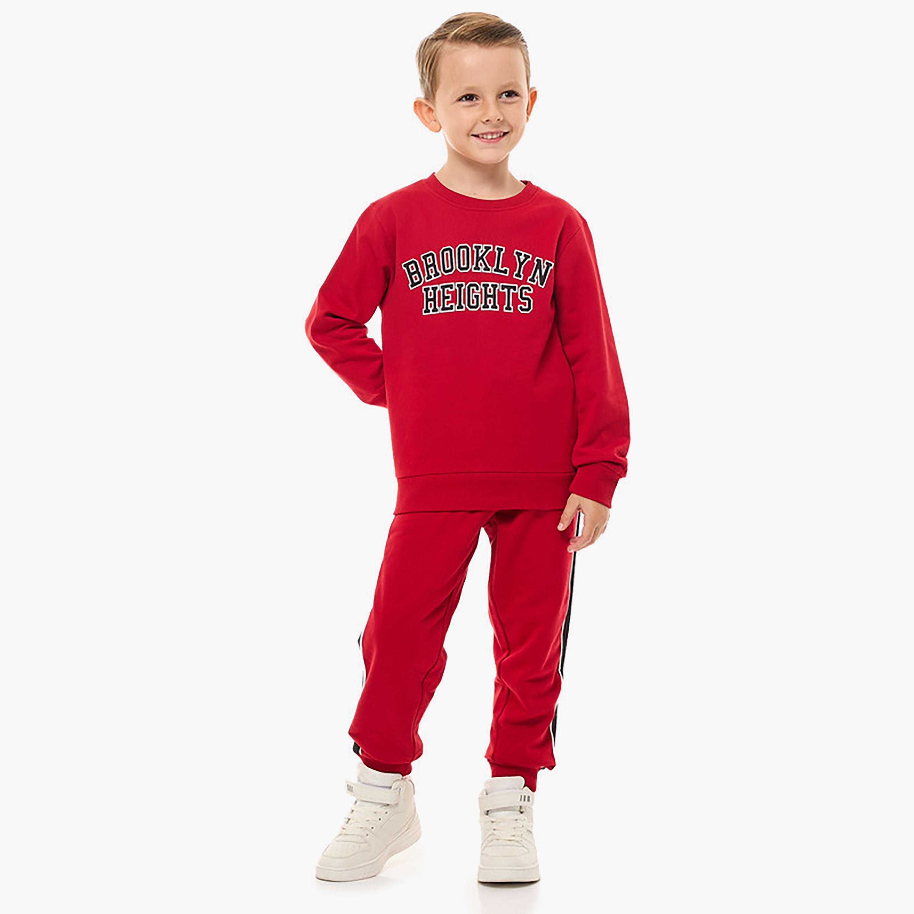 Buy Victor and Jane 2 Piece Printed Long Sleeves Sweatshirt with Joggers Online Babyshop UAE