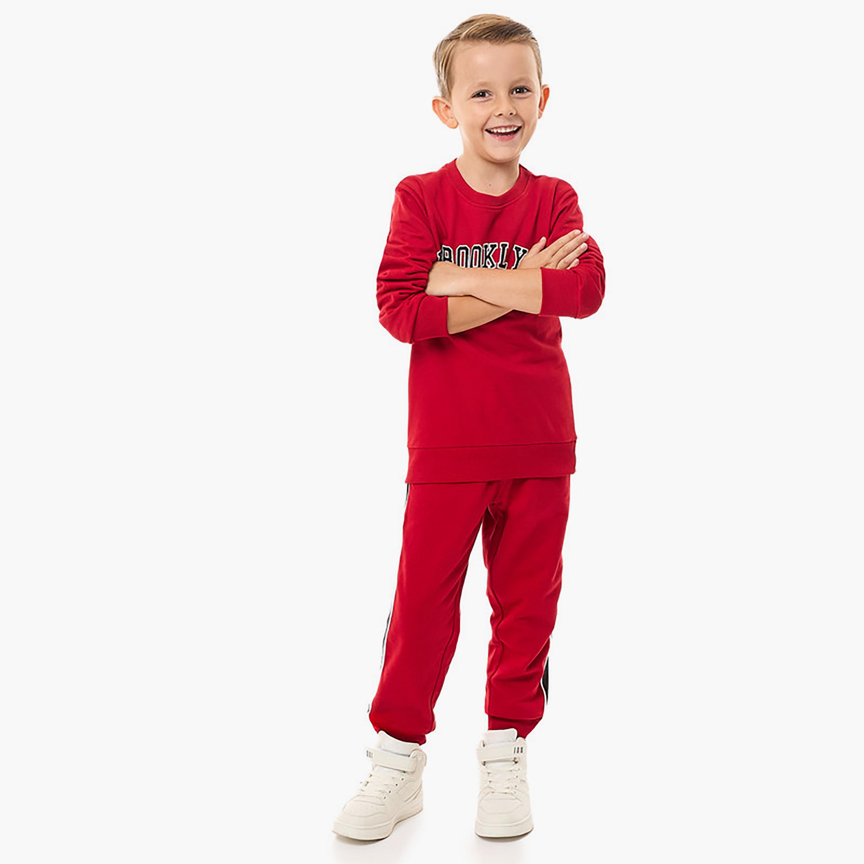 Victor and Jane 2-Piece Printed Long Sleeves Sweatshirt with Joggers-boys-clothing-setsandcoords-image-3