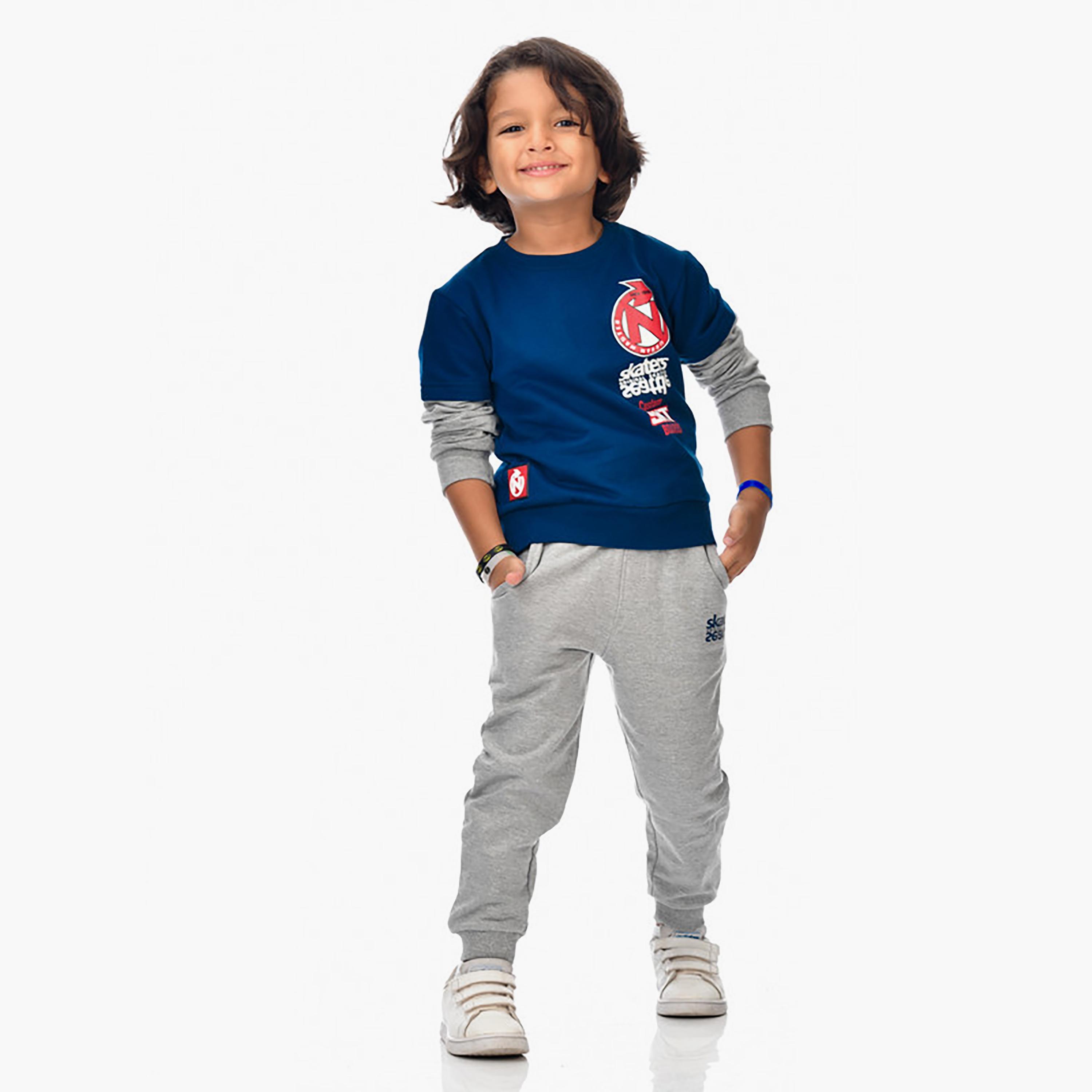 Victor and Jane 2-Piece Printed Long Sleeves Sweatshirt with Joggers-boys-clothing-setsandcoords-image-2