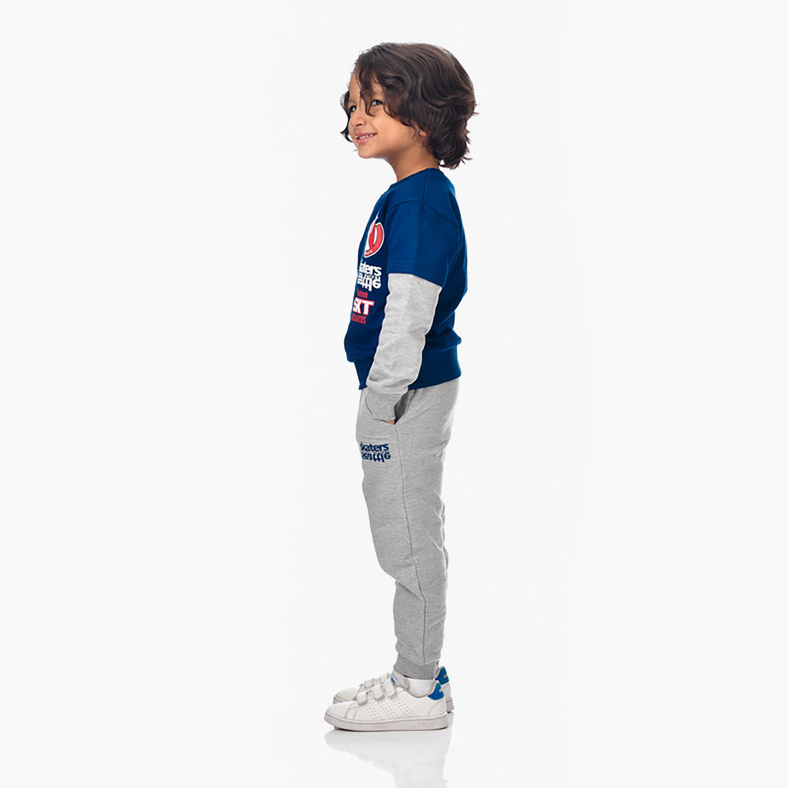 Victor and Jane 2-Piece Printed Long Sleeves Sweatshirt with Joggers-boys-clothing-setsandcoords-image-3