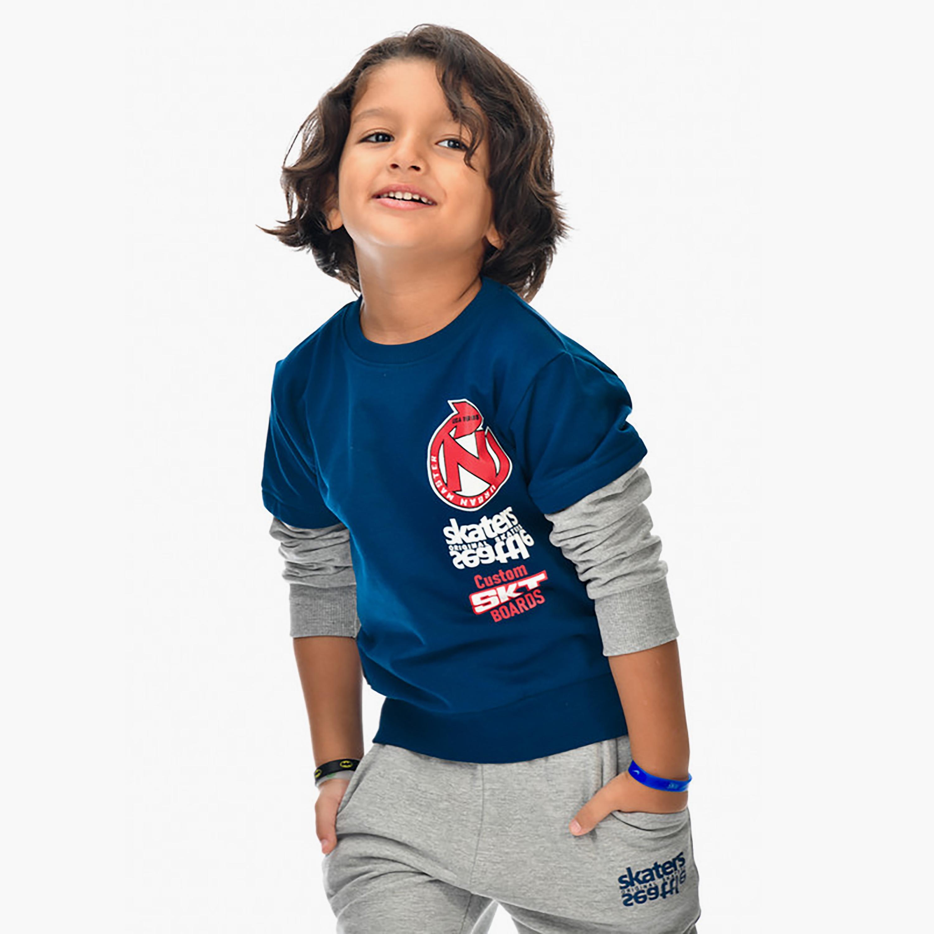 Victor and Jane 2-Piece Printed Long Sleeves Sweatshirt with Joggers-boys-clothing-setsandcoords-image-4
