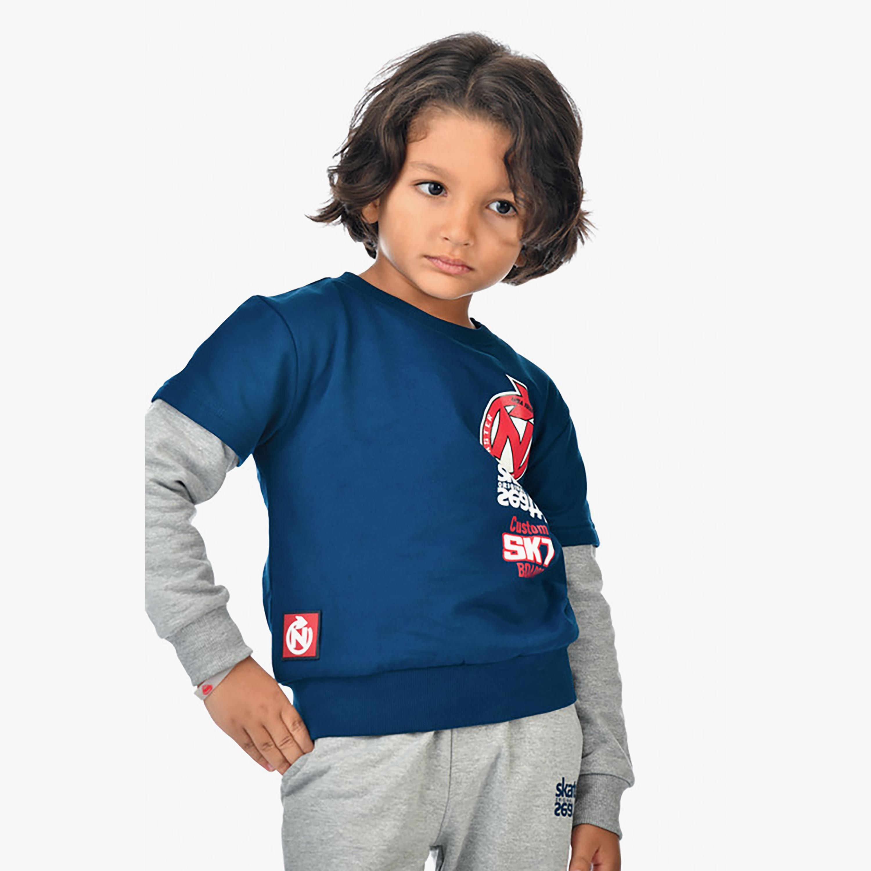 Victor and Jane 2-Piece Printed Long Sleeves Sweatshirt with Joggers-boys-clothing-setsandcoords-image-5